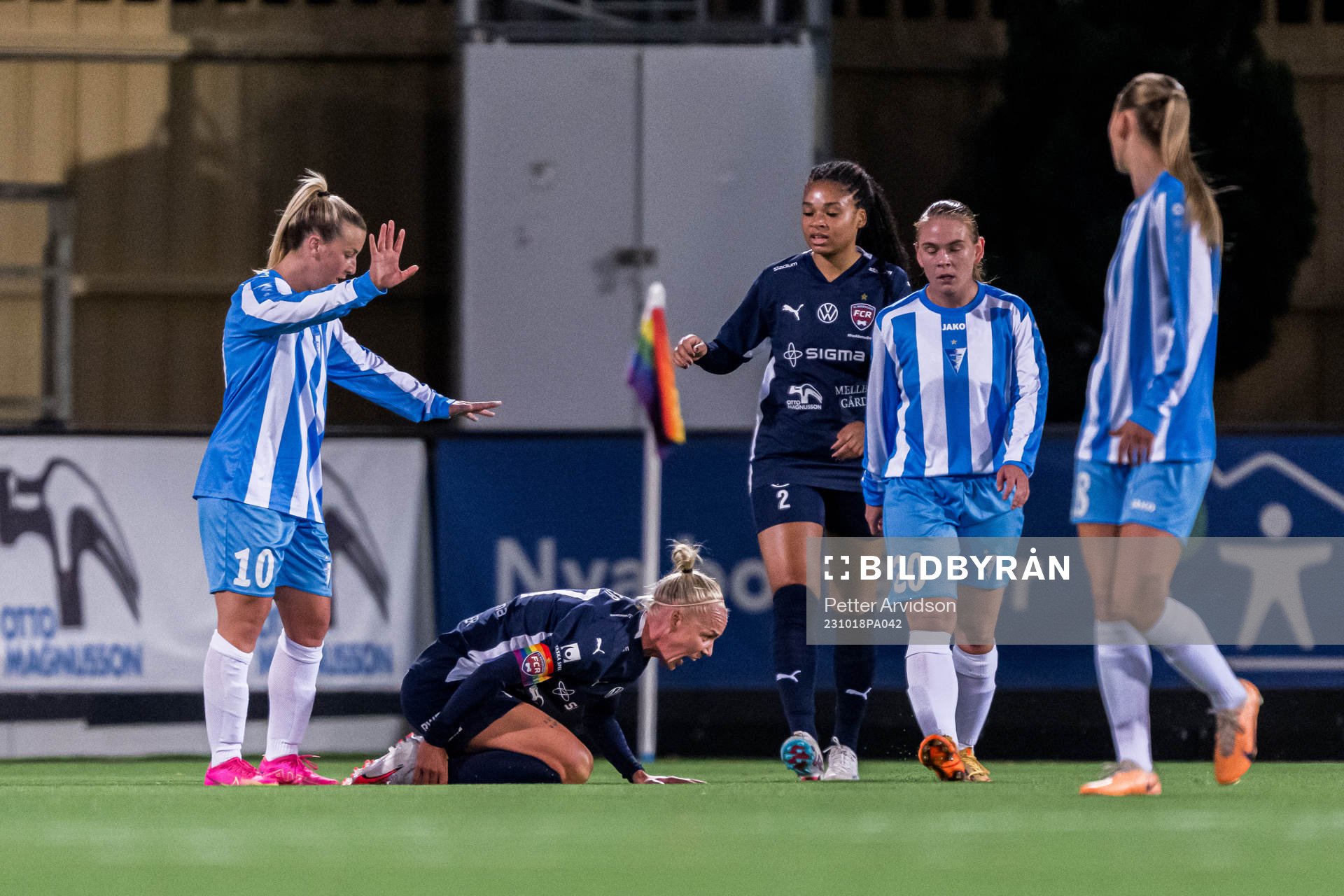 Caroline Seger of Rosengård in pain