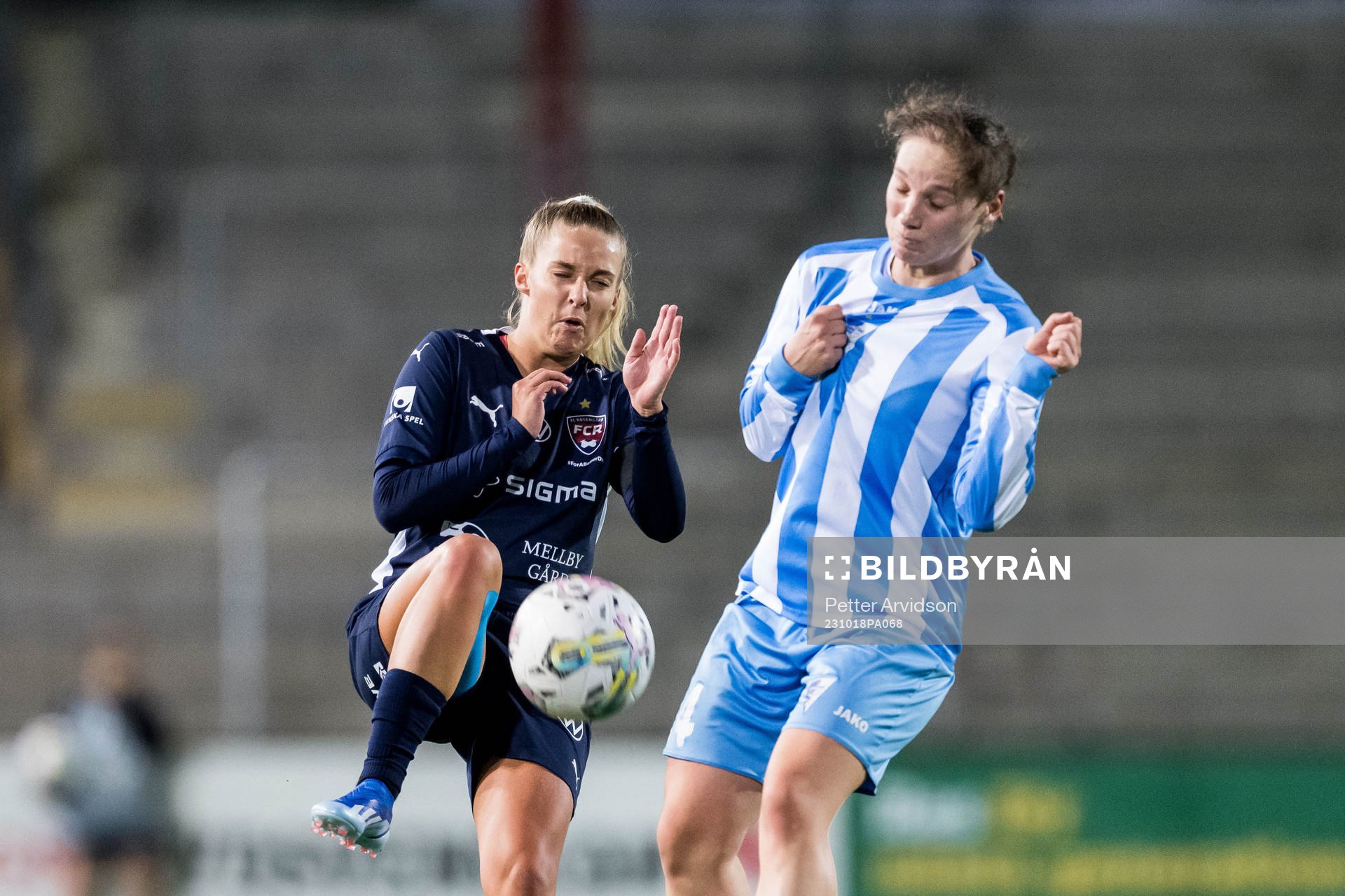 Olivia Holdt of Rosengård and Biljana Ilic of Spartak