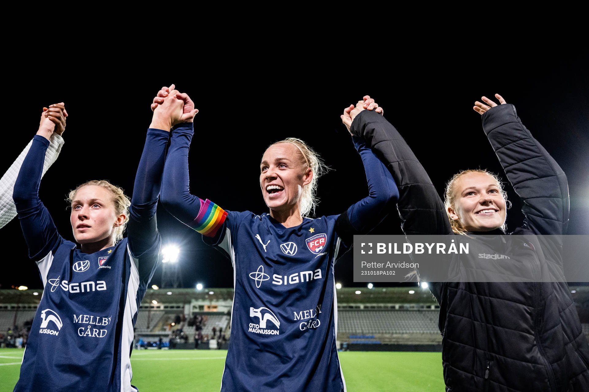 Emilia Larsson, Caroline Seger and Sofie Bredgaard of