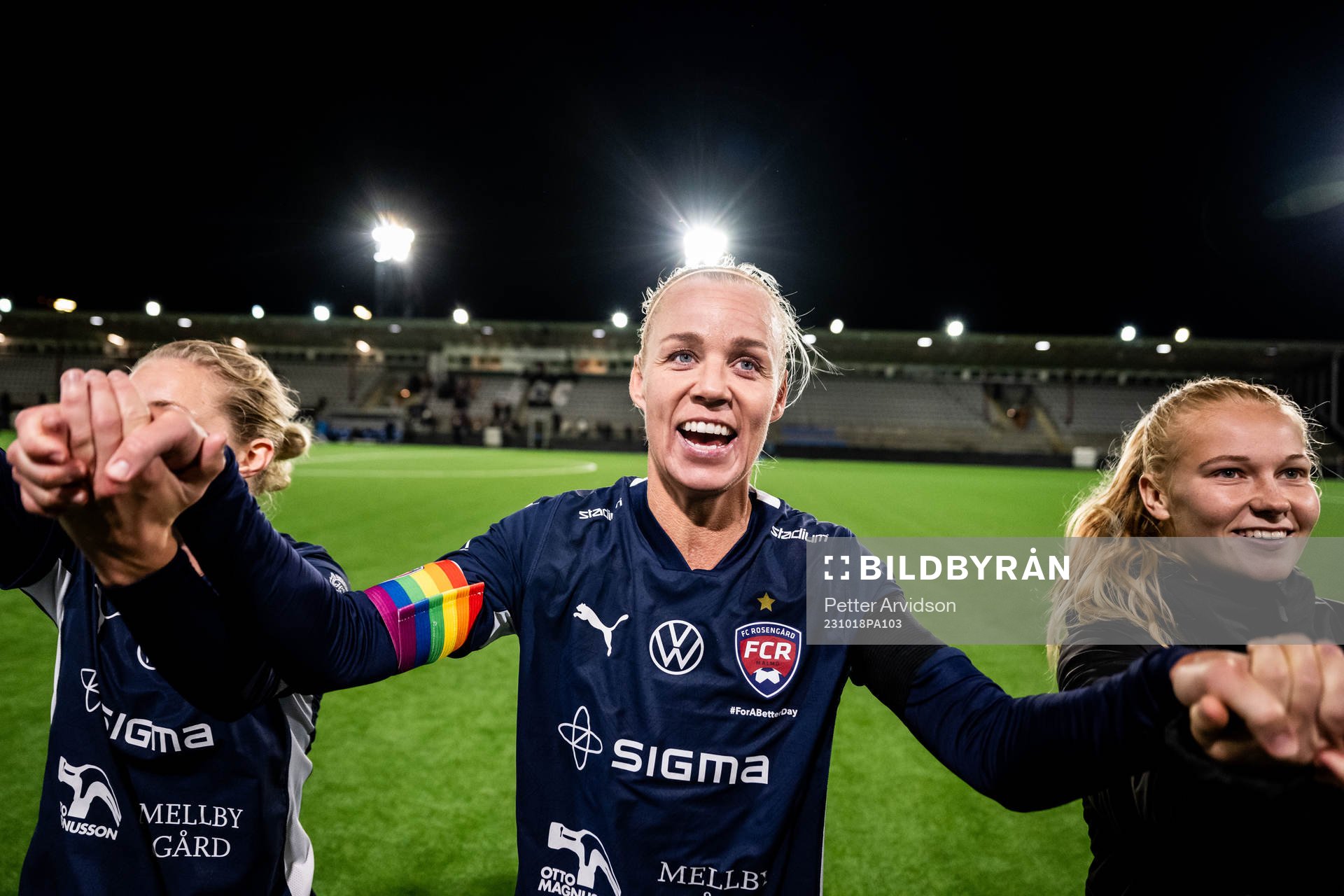 Caroline Seger of Rosengård celebrates