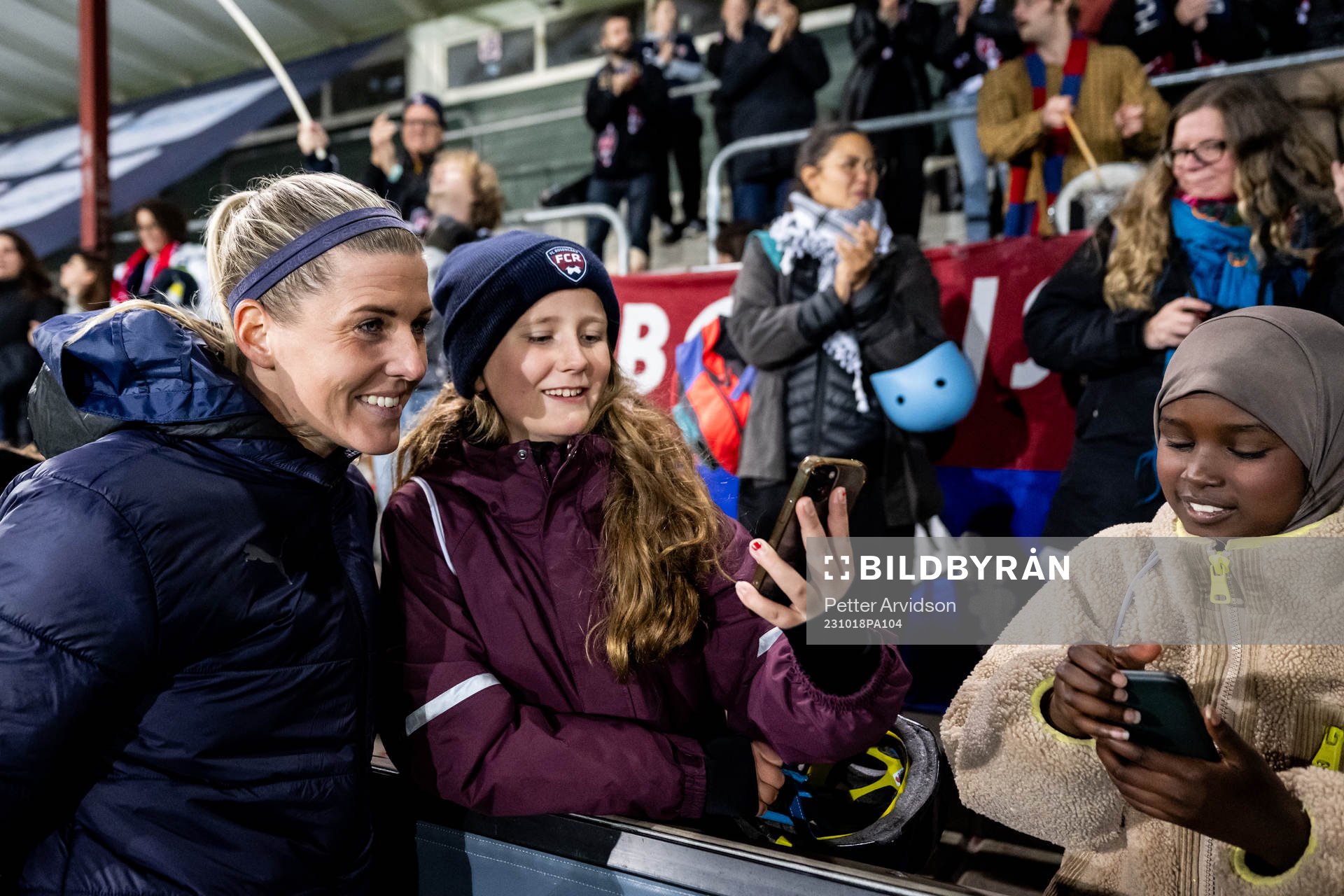 Olivia Schough of Rosengård takes a selfie with a young