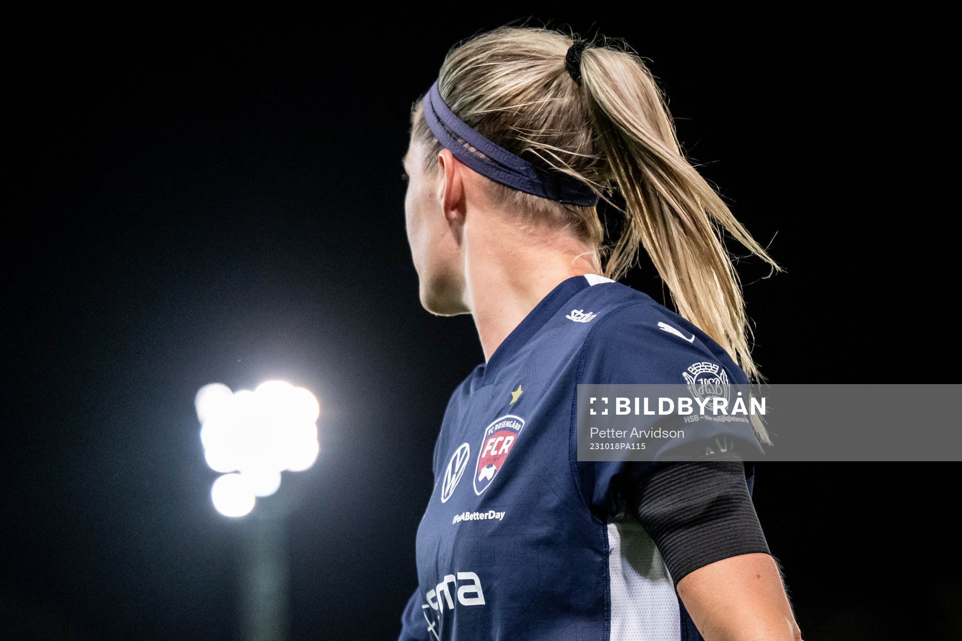 Olivia Schough of Rosengård with a black armband