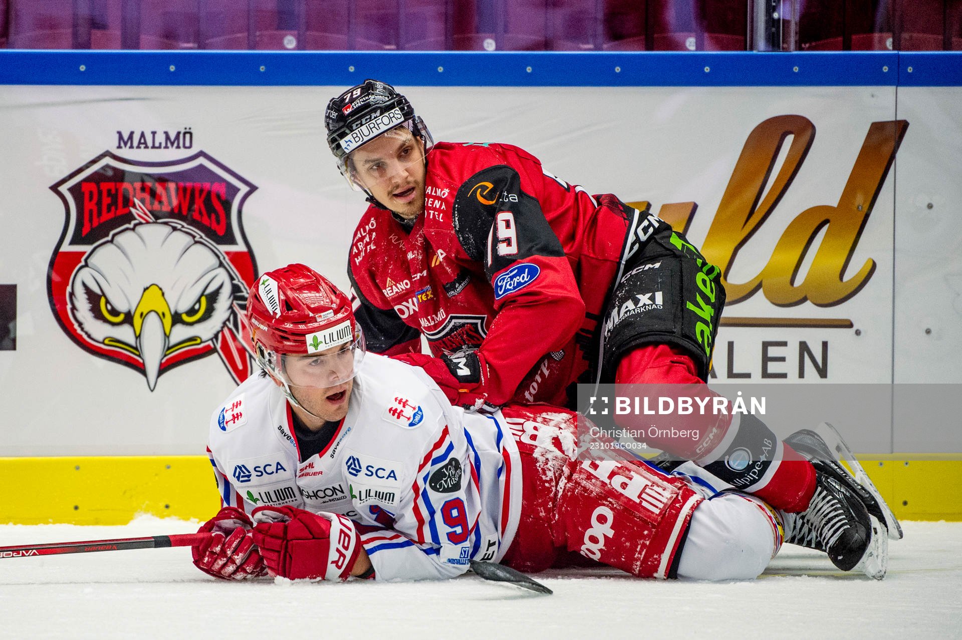 Malmö Redhawks Jakub Galvas mot Timrås Magnus Pääjärvi