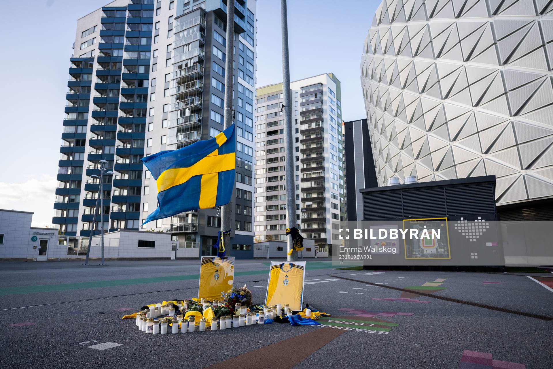 Memorial site outside Friends Arena honoring the Swedish