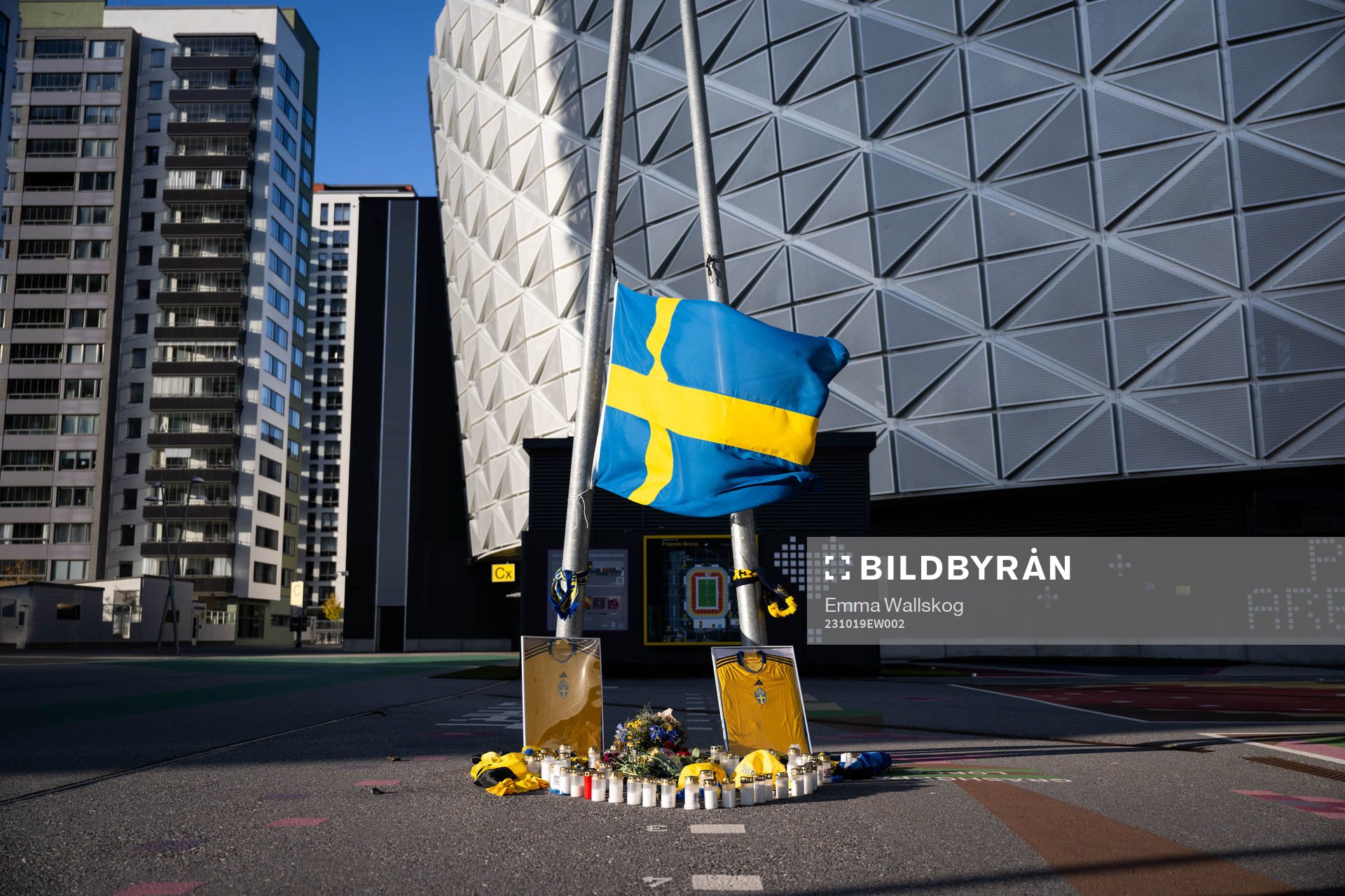Memorial site outside Friends Arena honoring the Swedish