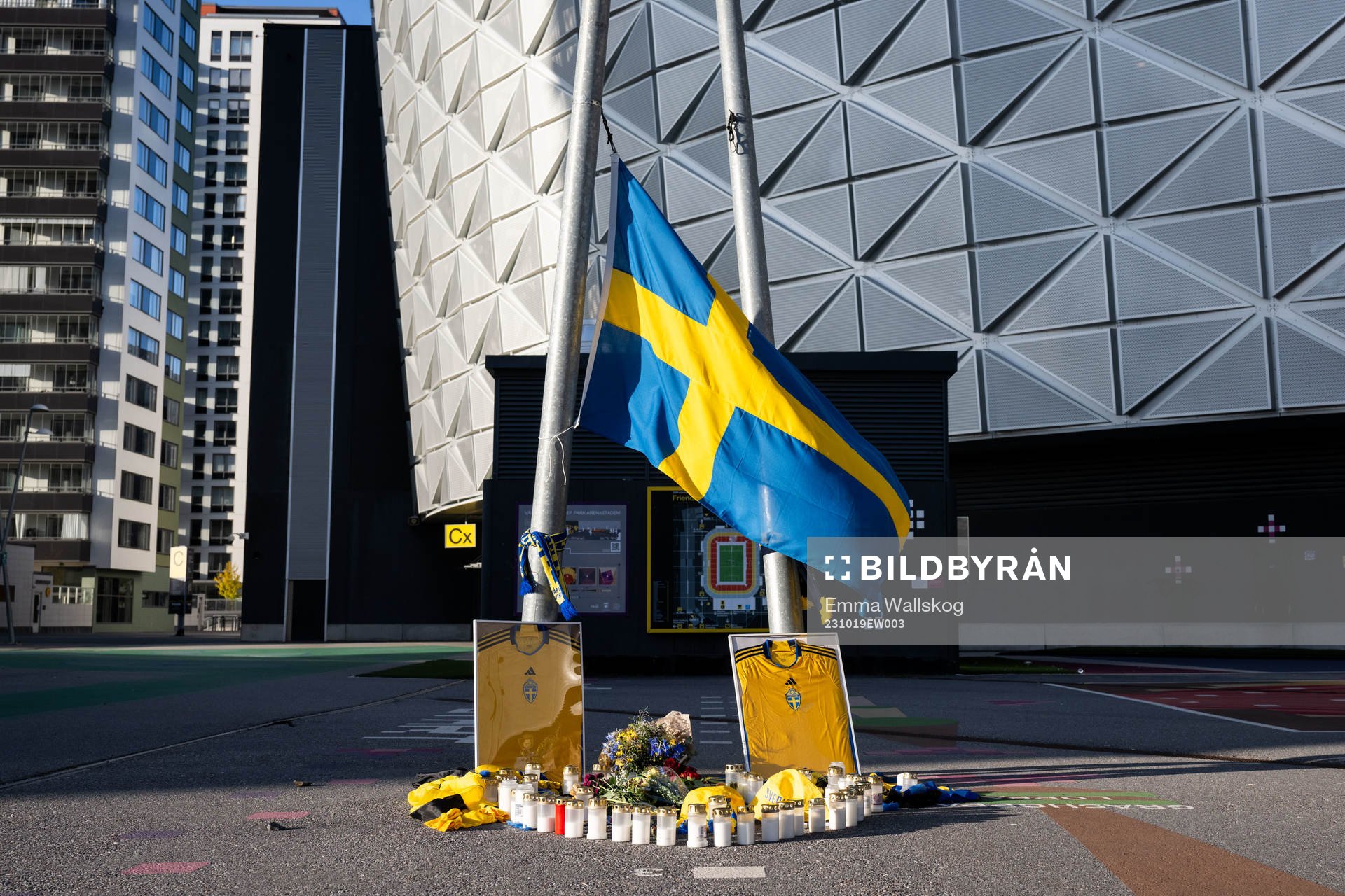 Memorial site outside Friends Arena honoring the Swedish