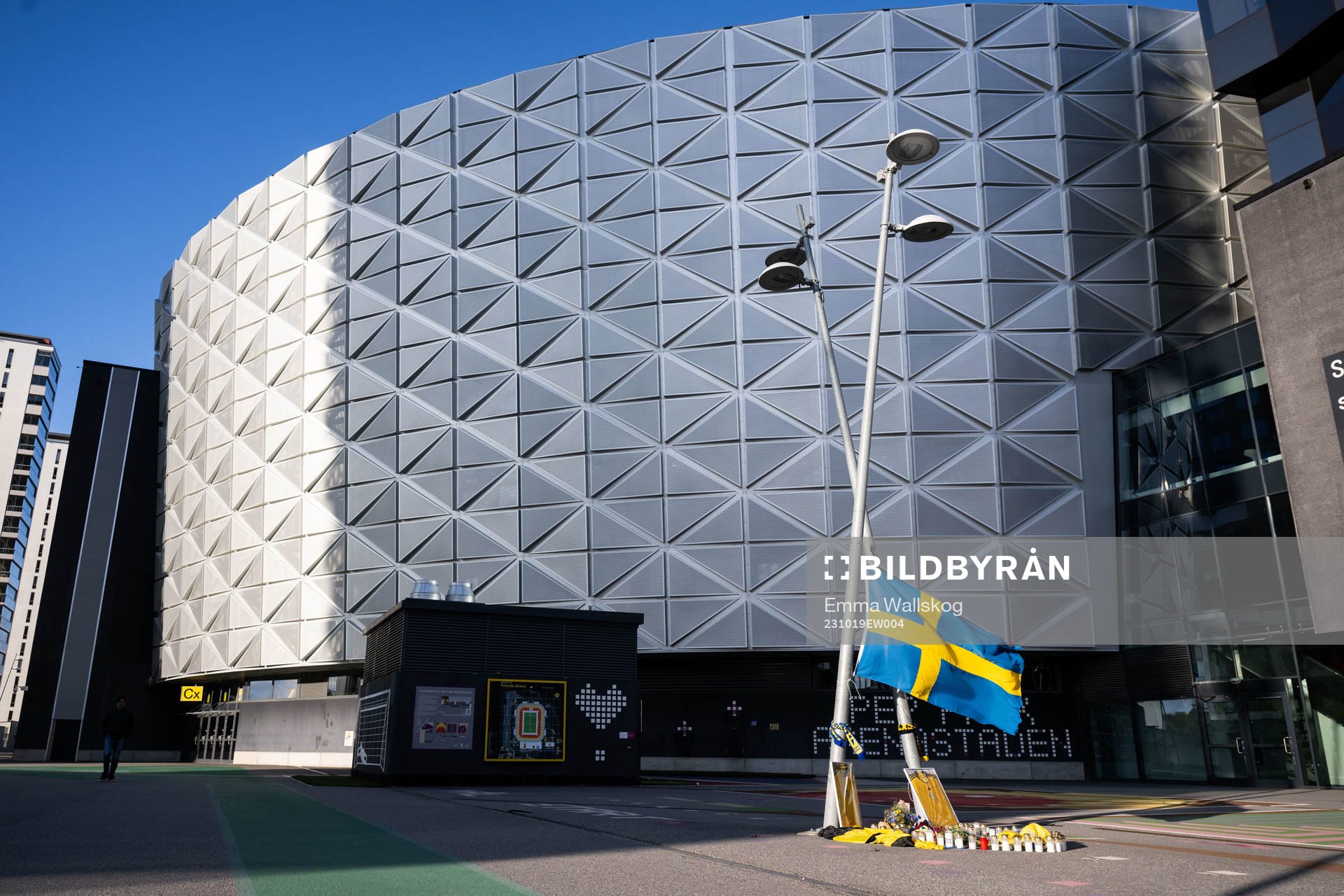 Memorial site outside Friends Arena honoring the Swedish