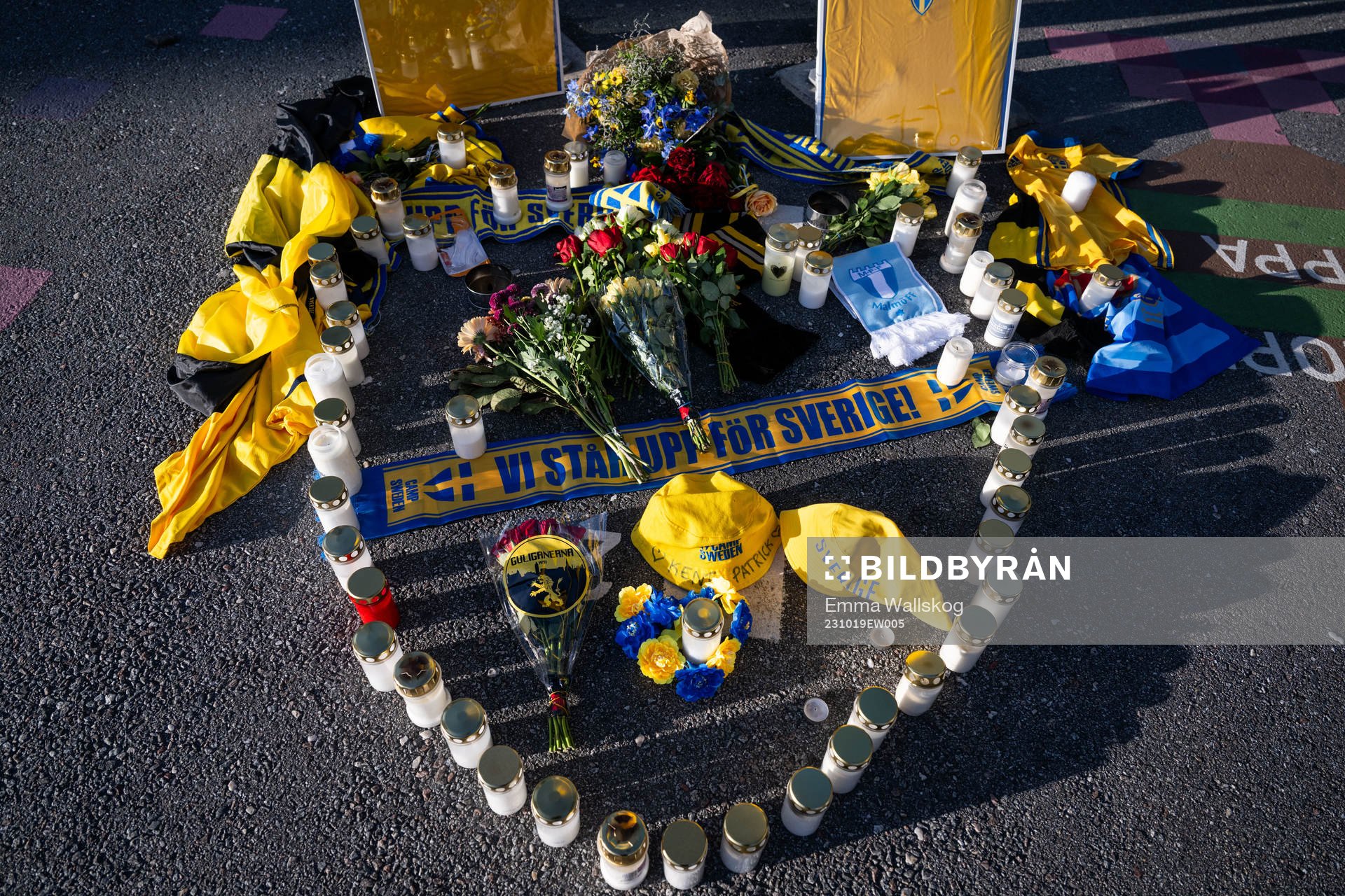 Memorial site outside Friends Arena honoring the Swedish