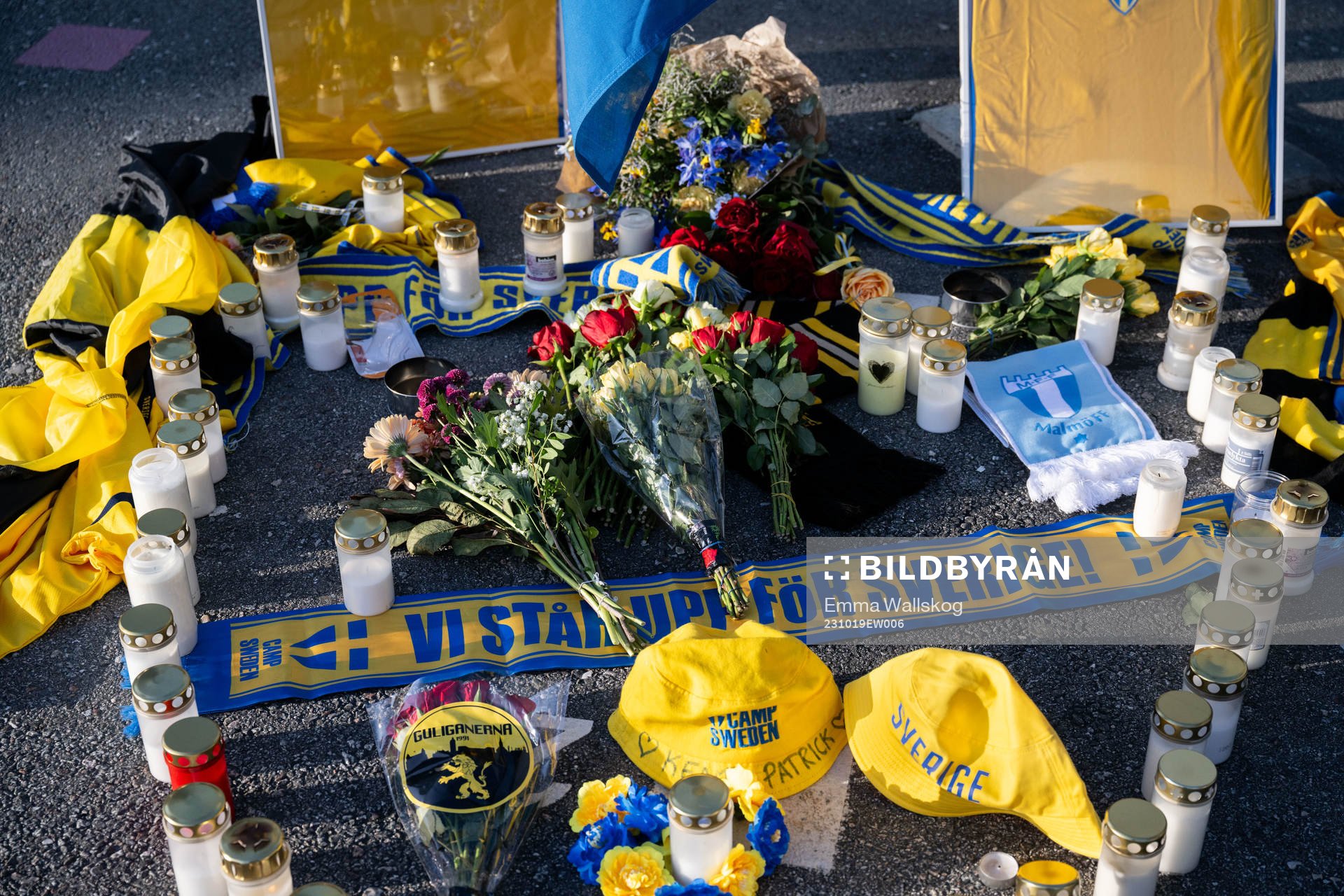 Memorial site outside Friends Arena honoring the Swedish