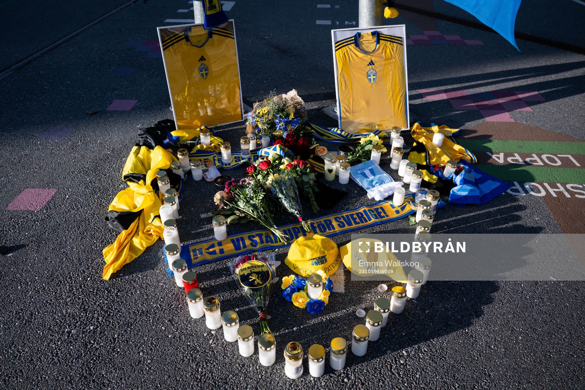 Memorial site outside Friends Arena honoring the Swedish