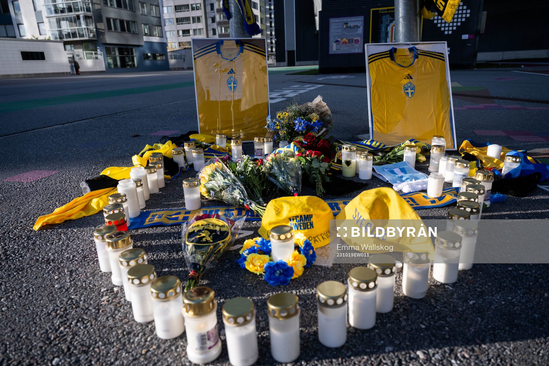 Memorial site outside Friends Arena honoring the Swedish