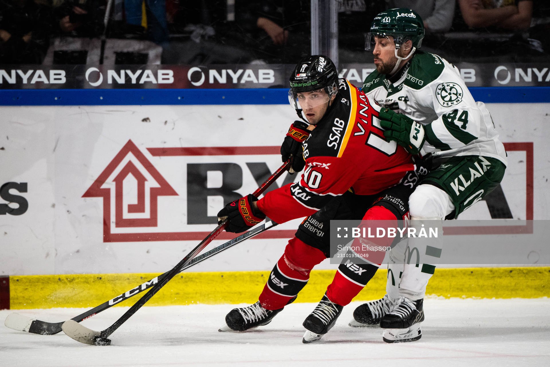 Luleås David Lilja och Färjestads Jonathan Andersson