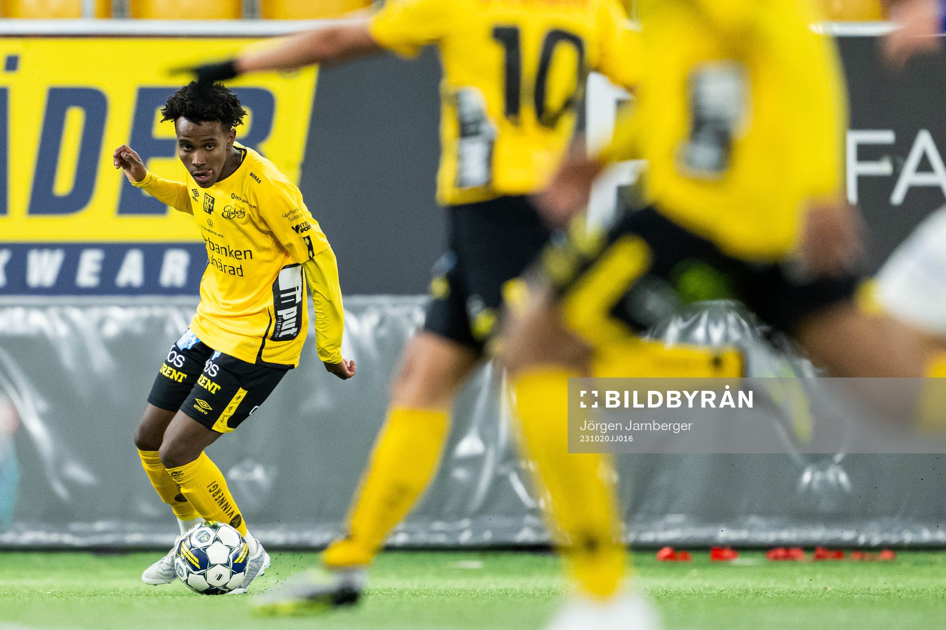 Elfsborgs Andrés Lindberg under fotbollsmatchen i P19 Superettan södra mellan Elfsborg och Norrby den 20 oktober 2023 i Borås. 