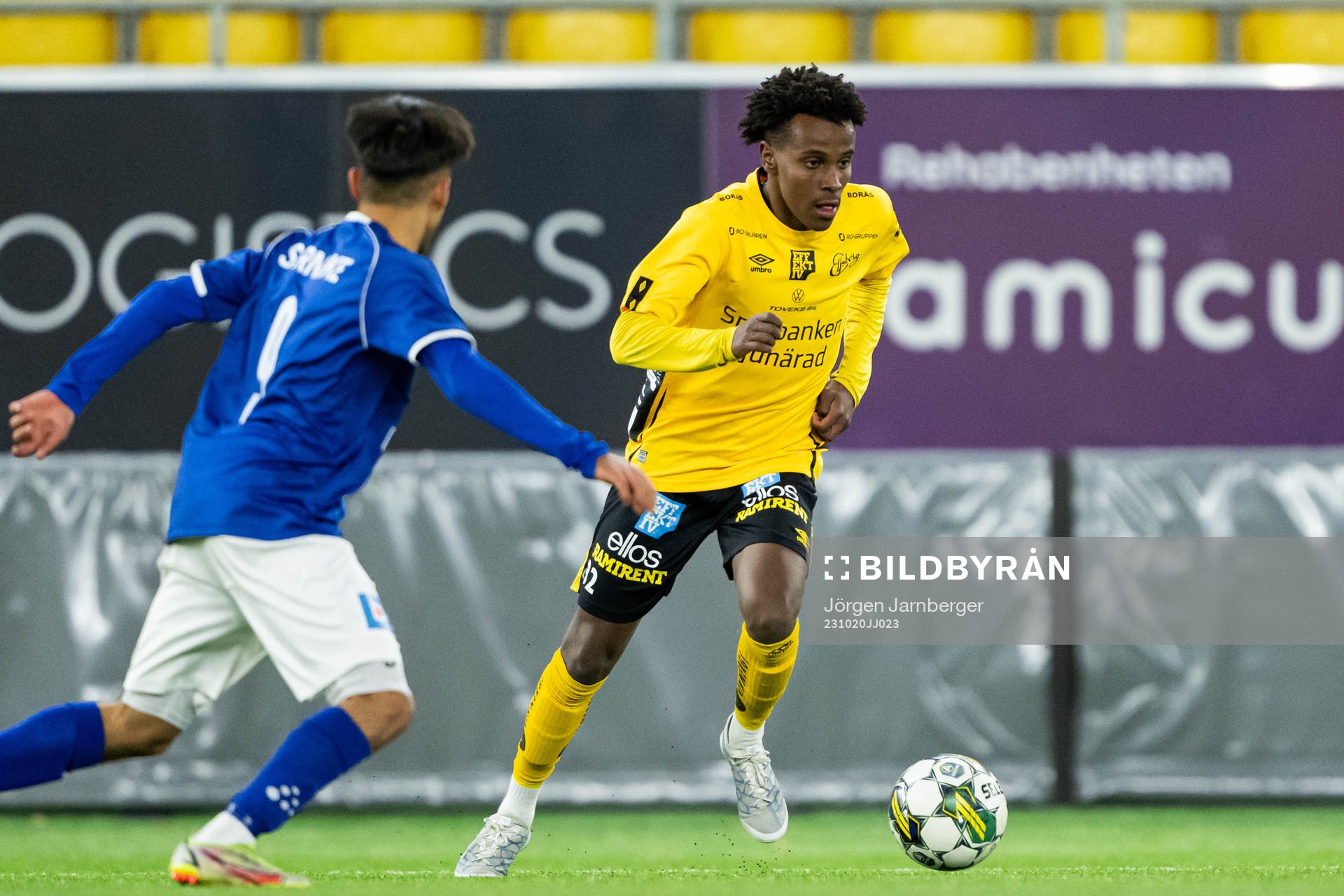 Elfsborgs Andrés Lindberg under fotbollsmatchen i P19 Superettan södra mellan Elfsborg och Norrby den 20 oktober 2023 i Borås. 