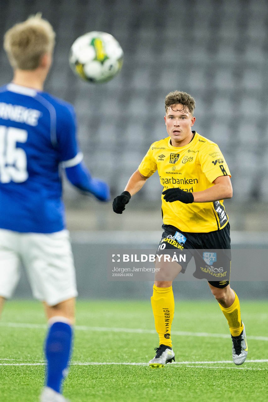 Elfsborgs Enzo Andren under fotbollsmatchen i P19 Superettan södra mellan Elfsborg och Norrby den 20 oktober 2023 i Borås. 