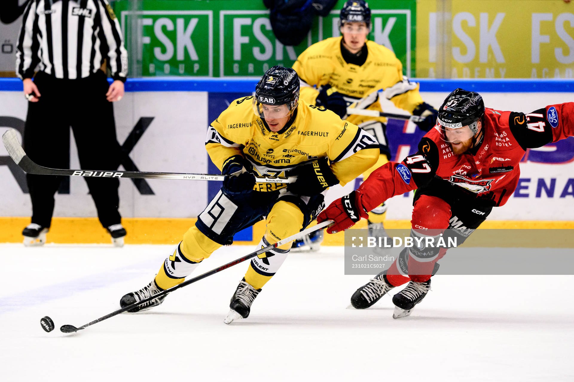 HV71s André Petersson och Malmö Redhawks Joakim Ryan