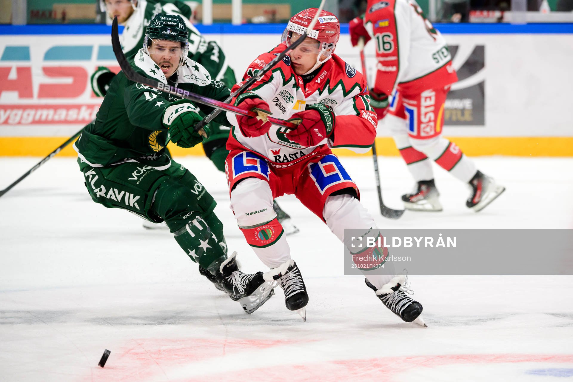Färjestads Joakim Nygård och Frölundas Max Friberg