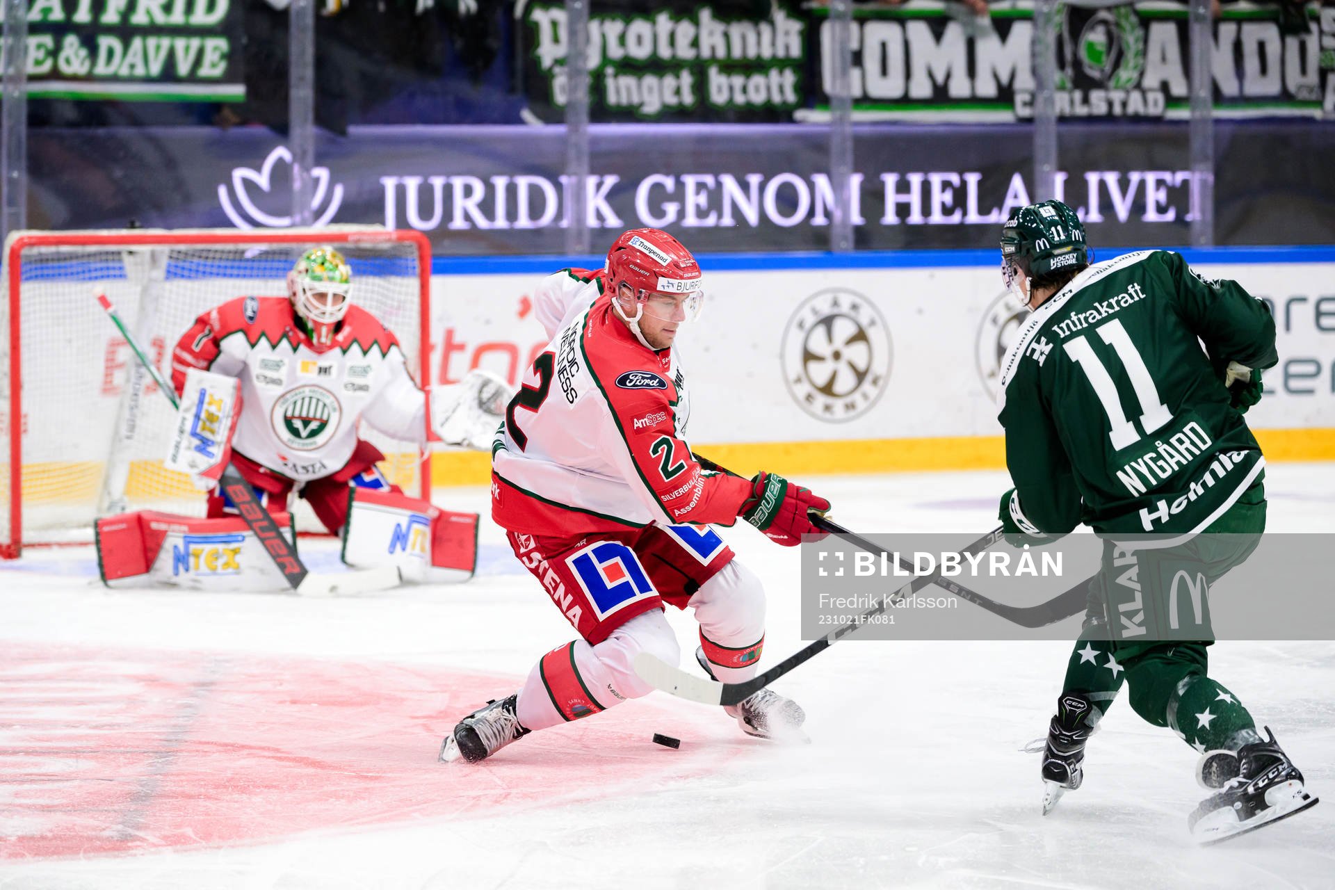 Frölundas Linus Nässen och Färjestads Joakim Nygård