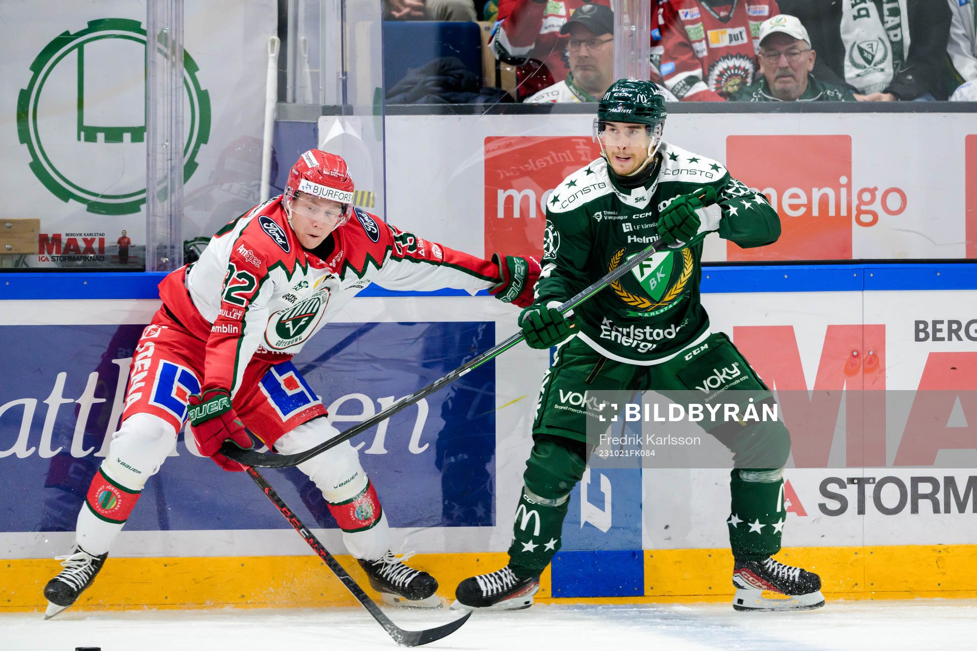 Frölundas Noah Hasa och Färjestads Michael Lindqvist
