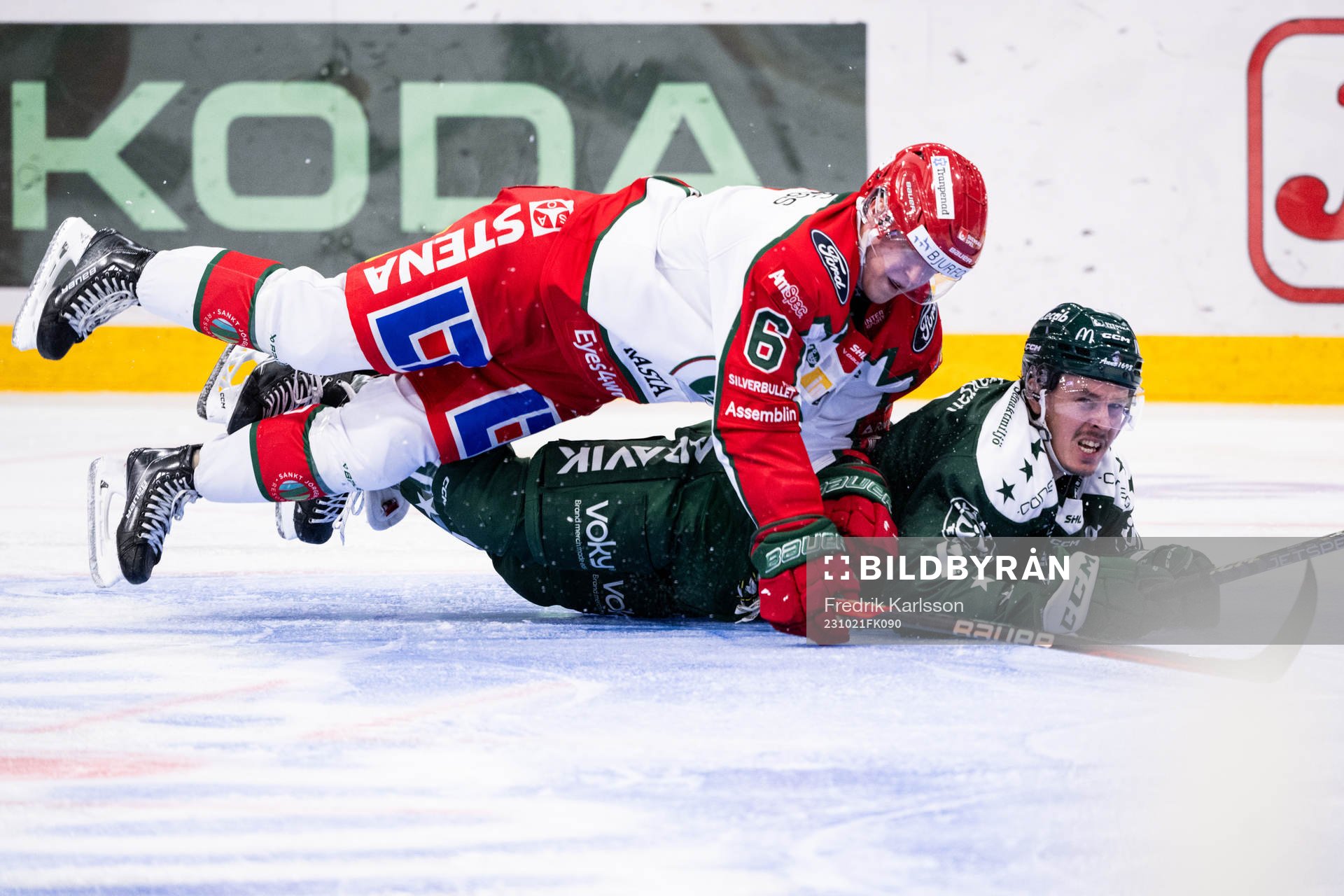 Frölundas Filip Hasa och Färjestads Joakim Nygård