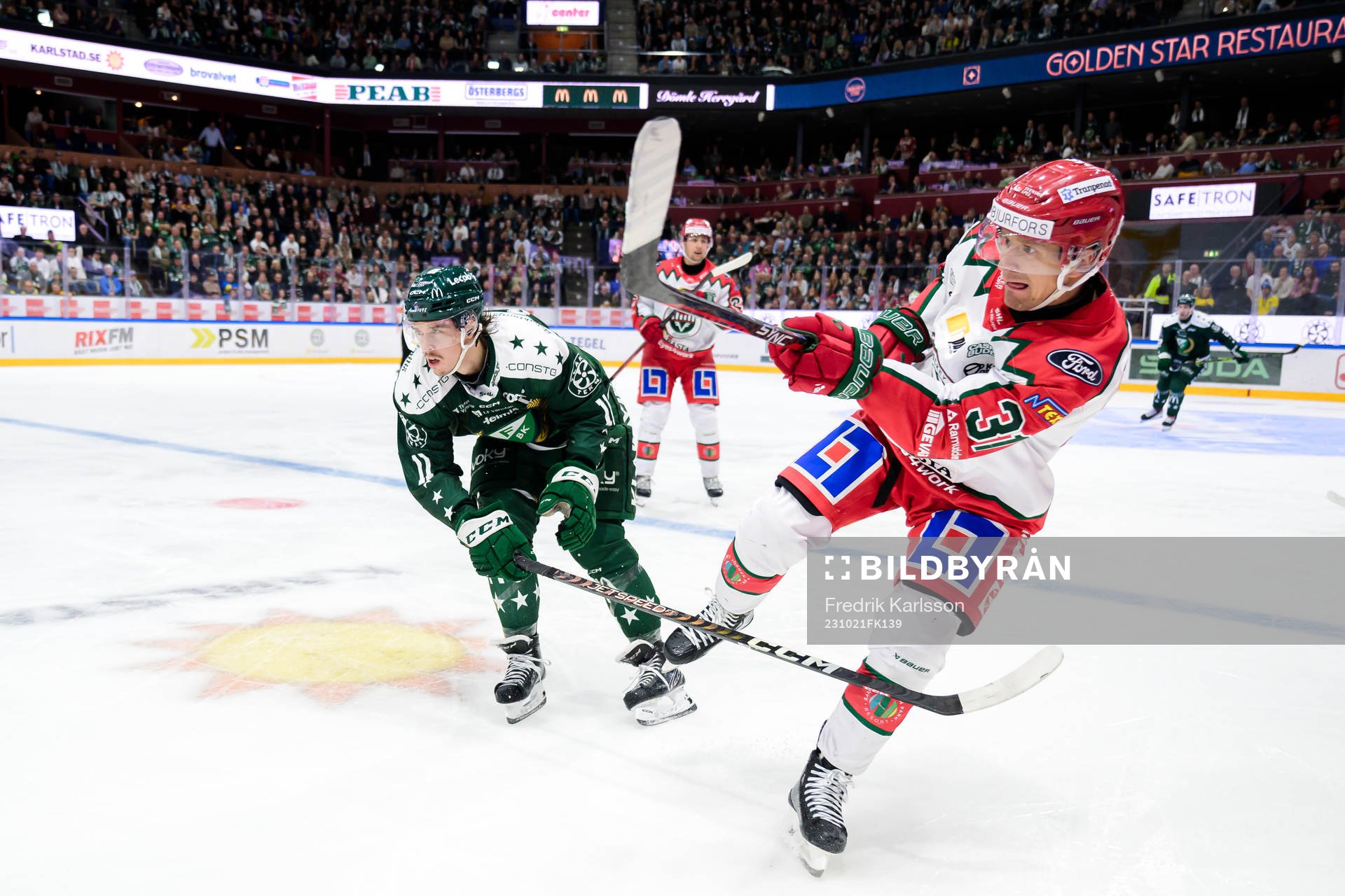 Färjestads Joakim Nygård och Frölundas Nicklas Lasu
