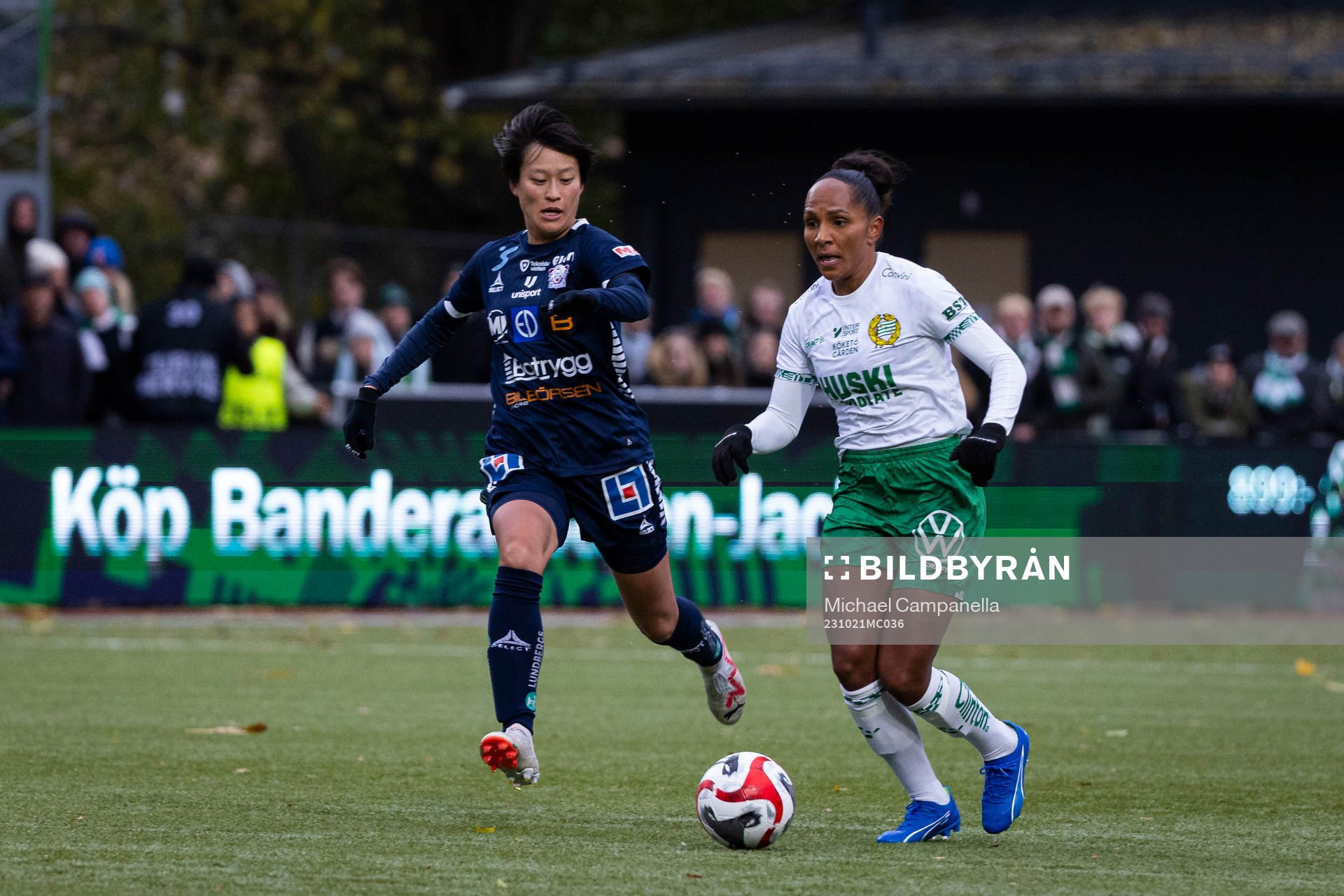 Linköpings Yuka Momiki och Hammarbys Madelen Janogy