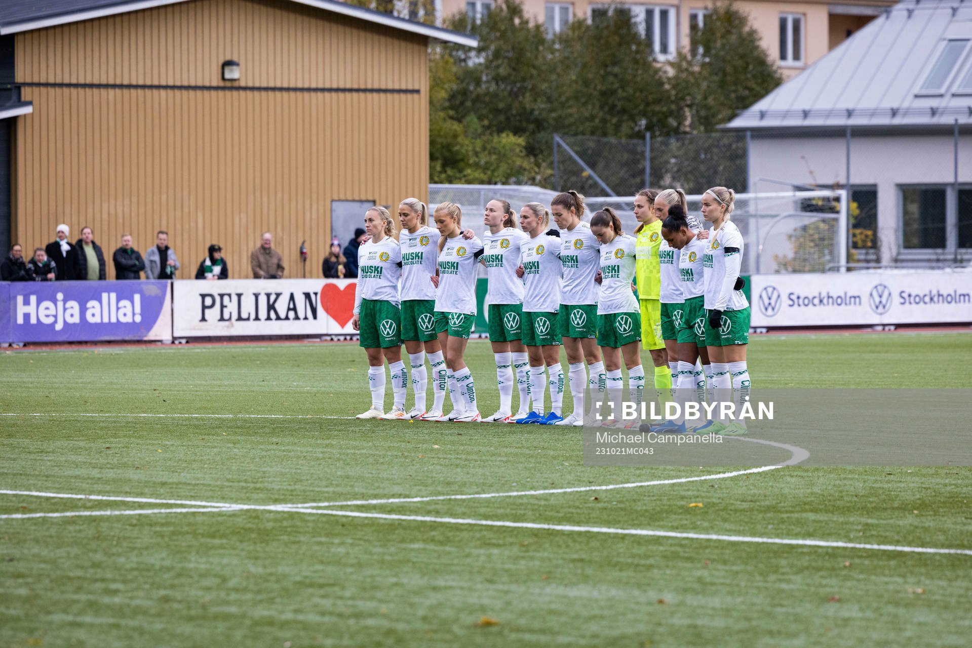 Hammarbys spelarna observera en tyst minut