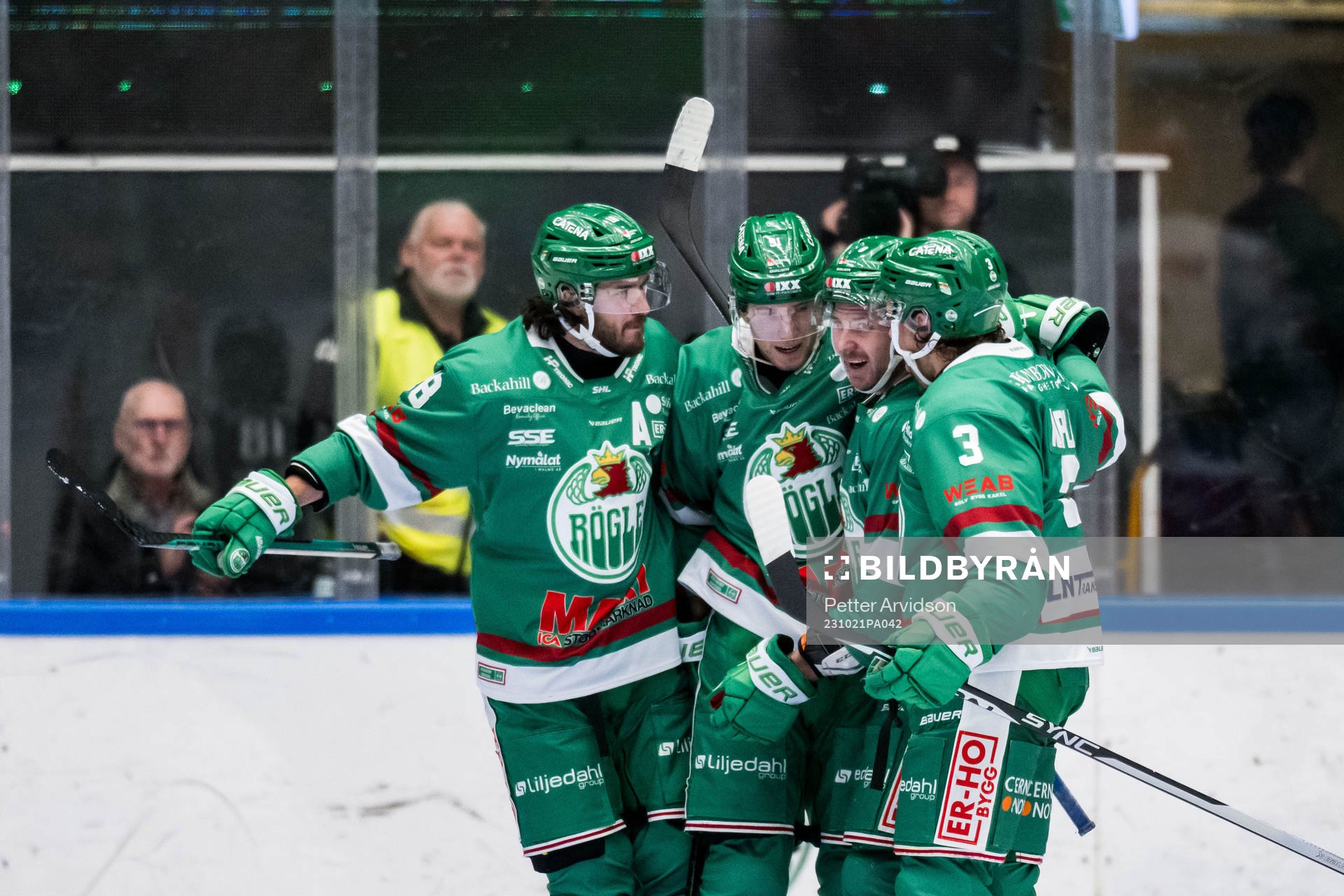 Rögle BKs Dennis Everberg, Adam Tambellini, Linus Sandin