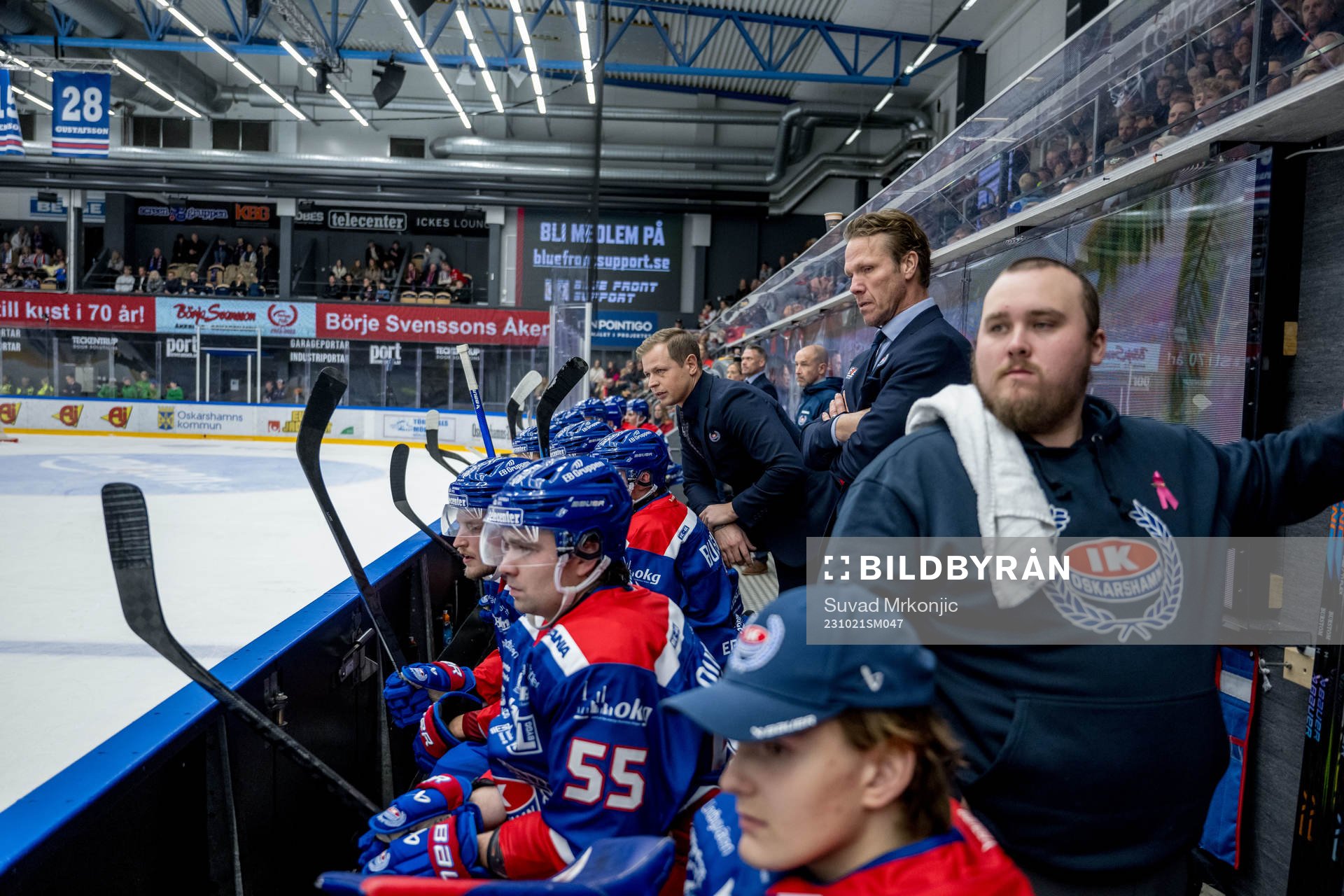 Oskarshamns tränare Martin Filander och spelare