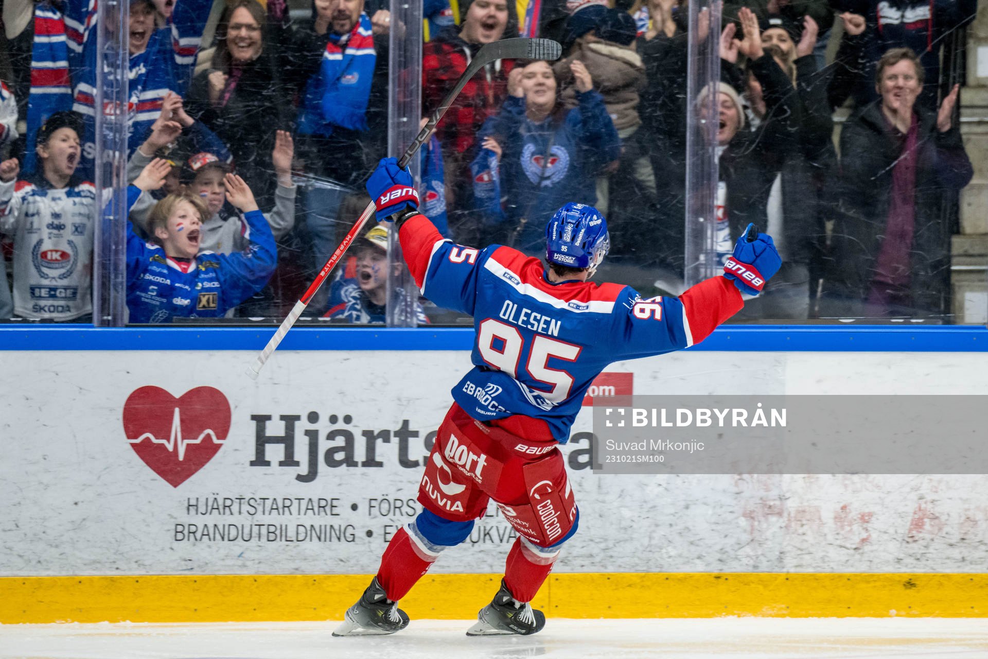 Oskarshamns Nick Olesen jublar