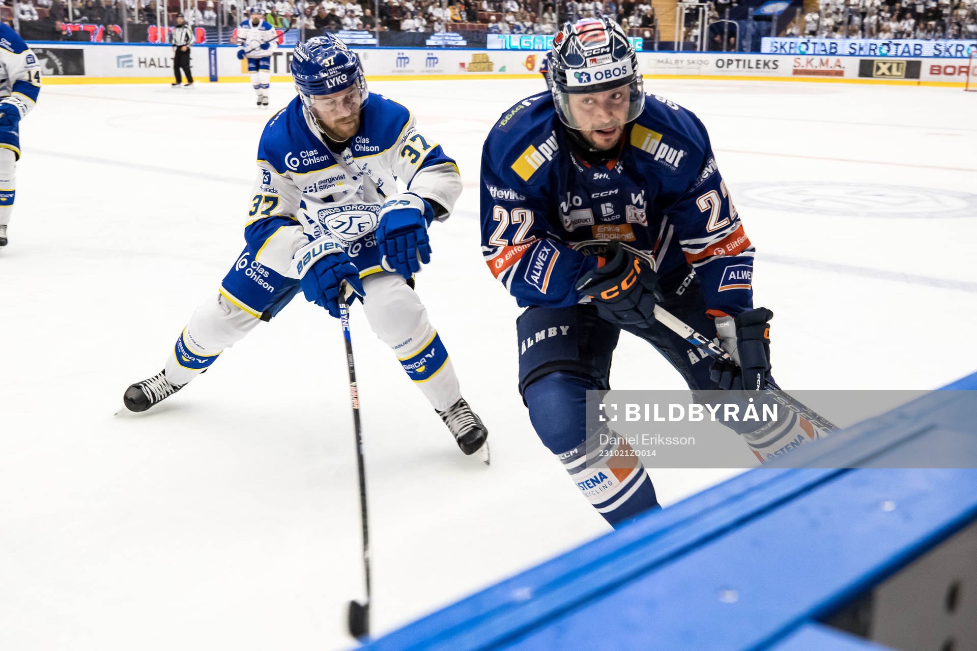 Leksands IFs Fred Nilsson och Växjö Lakers HCs Tobias