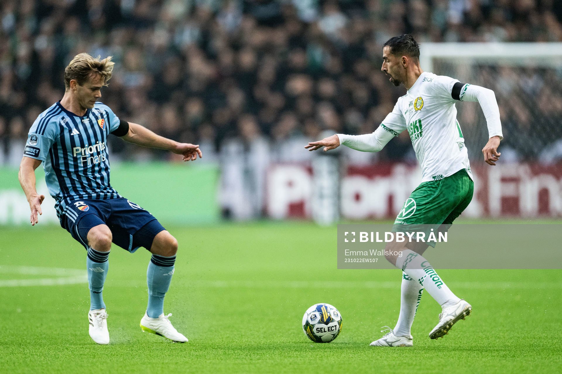 Djurgårdens Hampus Finndell och Hammarbys Loret Sadiku