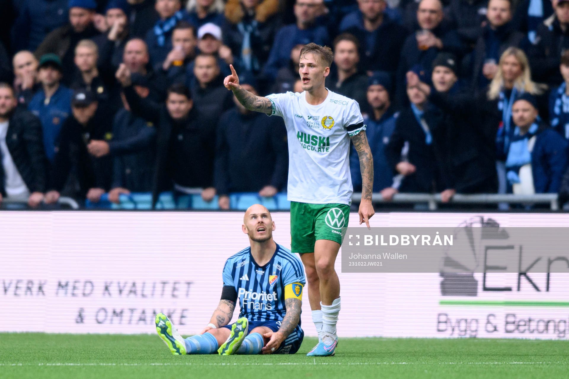 Djurgårdens Magnus Eriksson och Hammarbys Fredrik Hammar