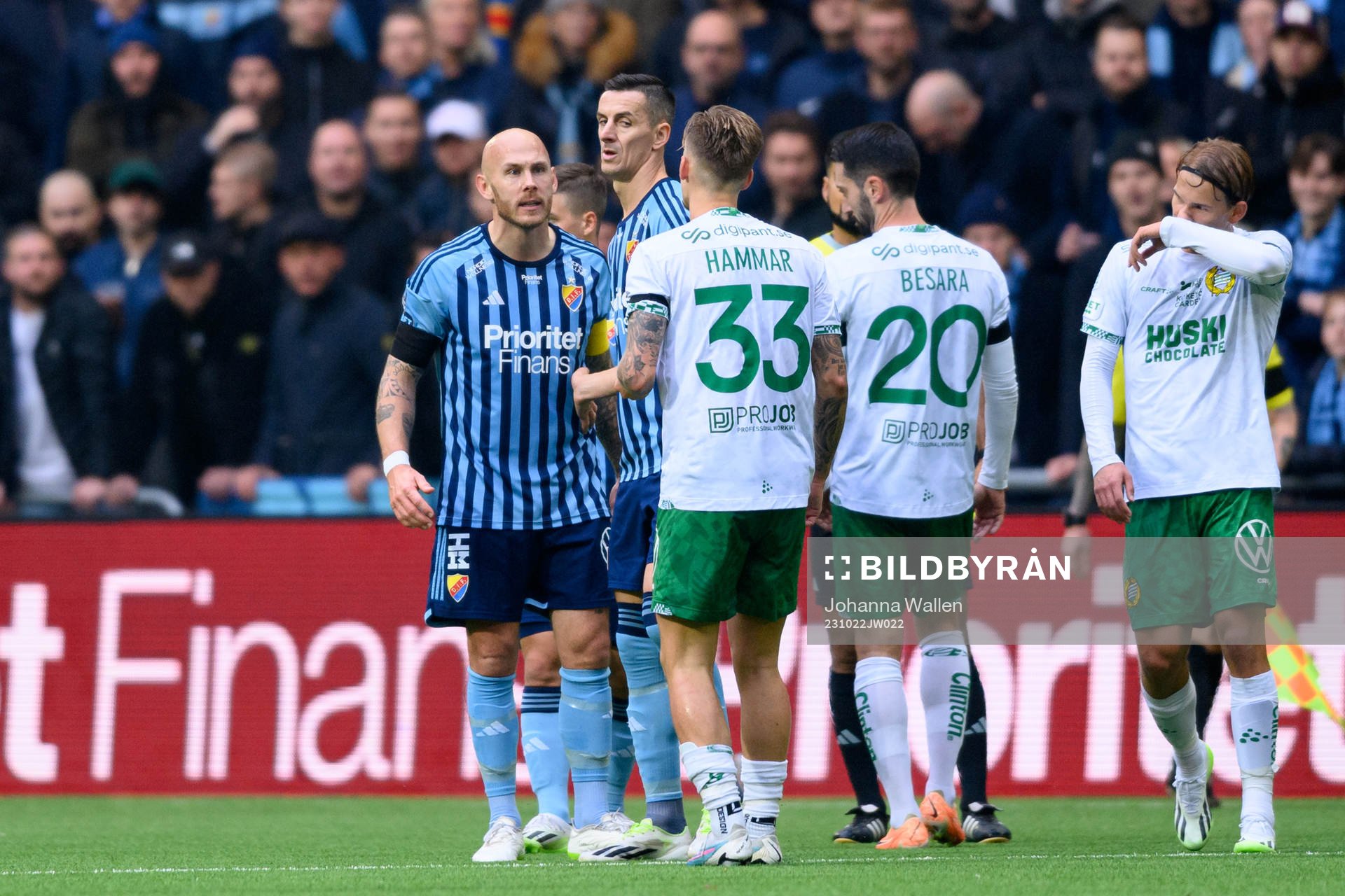 Djurgårdens Magnus Eriksson och Hammarbys Fredrik Hammar