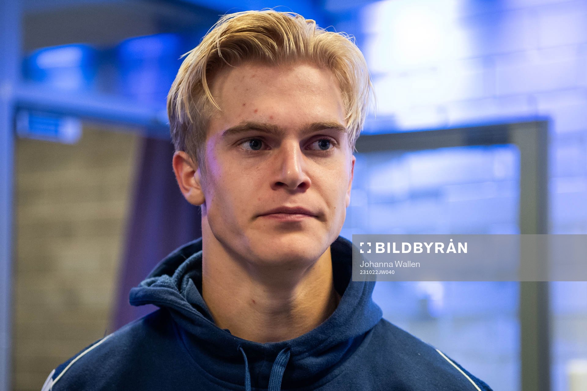 Djurgårdens Lucas Bergvall i mixade zonen