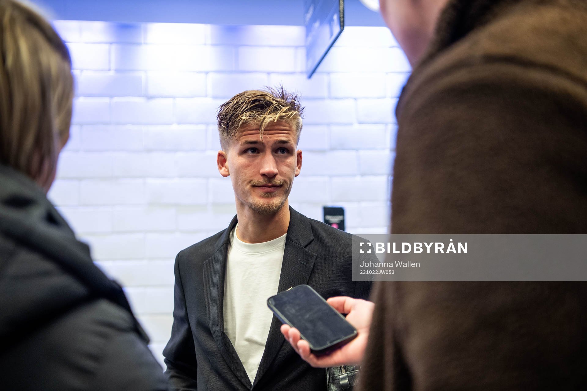 Hammarbys Fredrik Hammar i mixade zonen