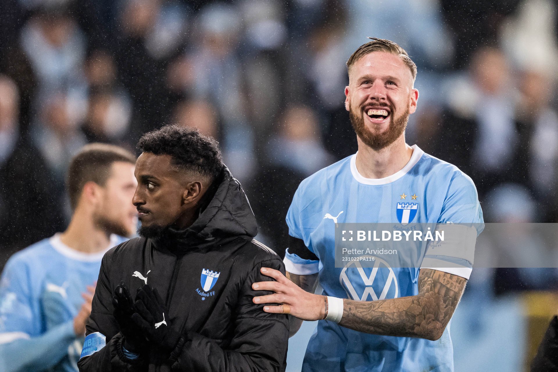 Malmö FFs Taha Ali och Pontus Jansson jublar