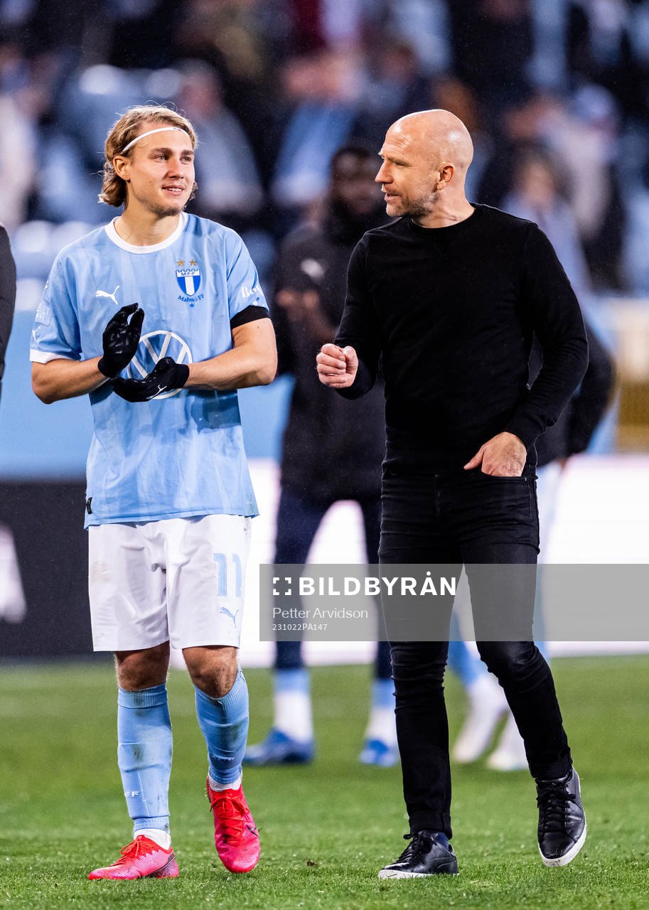 Malmö FFs Sebastian Nanasi och tränare Henrik Rydström