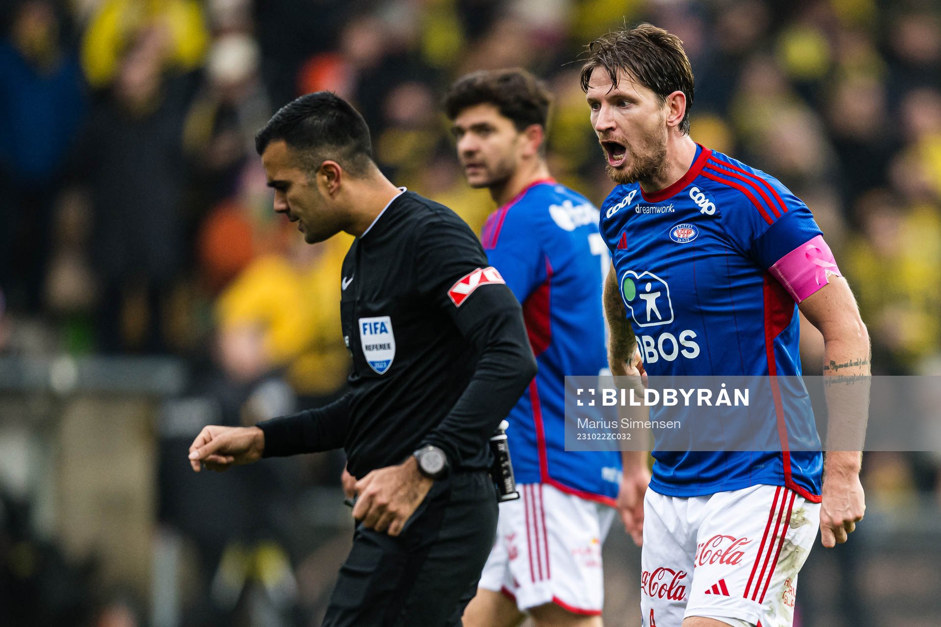 Stefan Strandberg of Vålerenga reacts