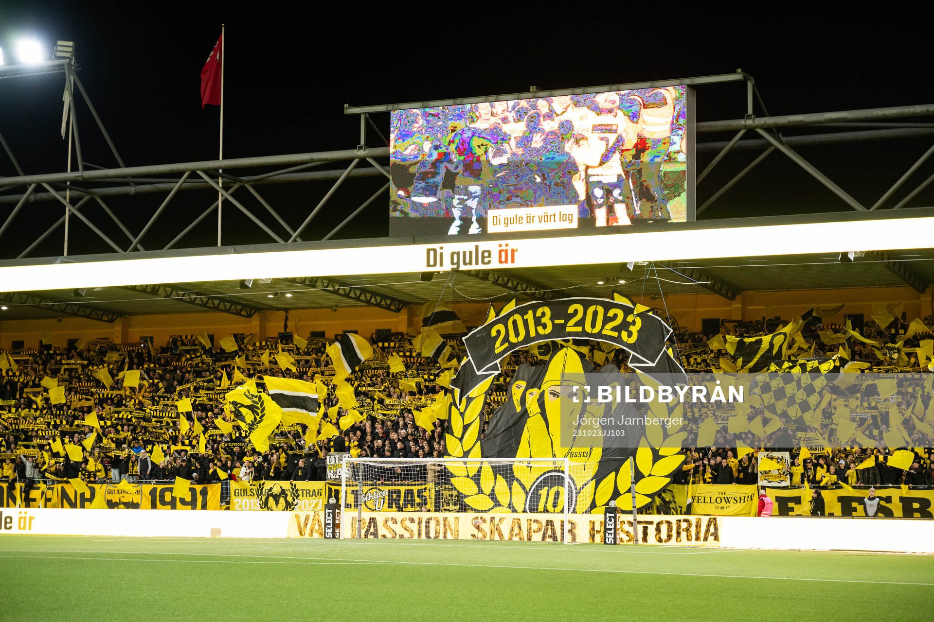 Elfsborgs supportrarna tifo