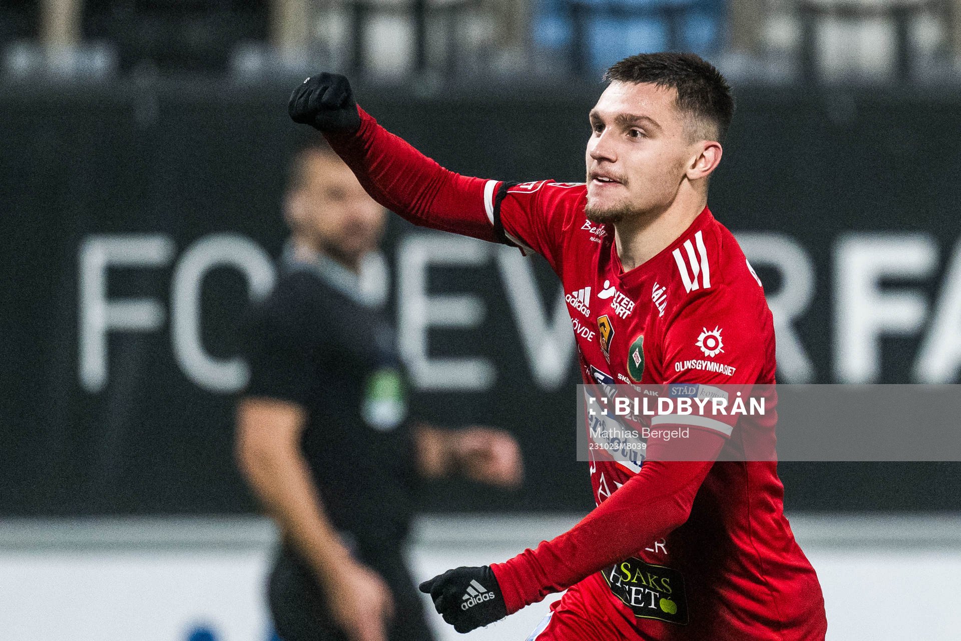 Skövde AIKs Isak Bjerkebo jublar