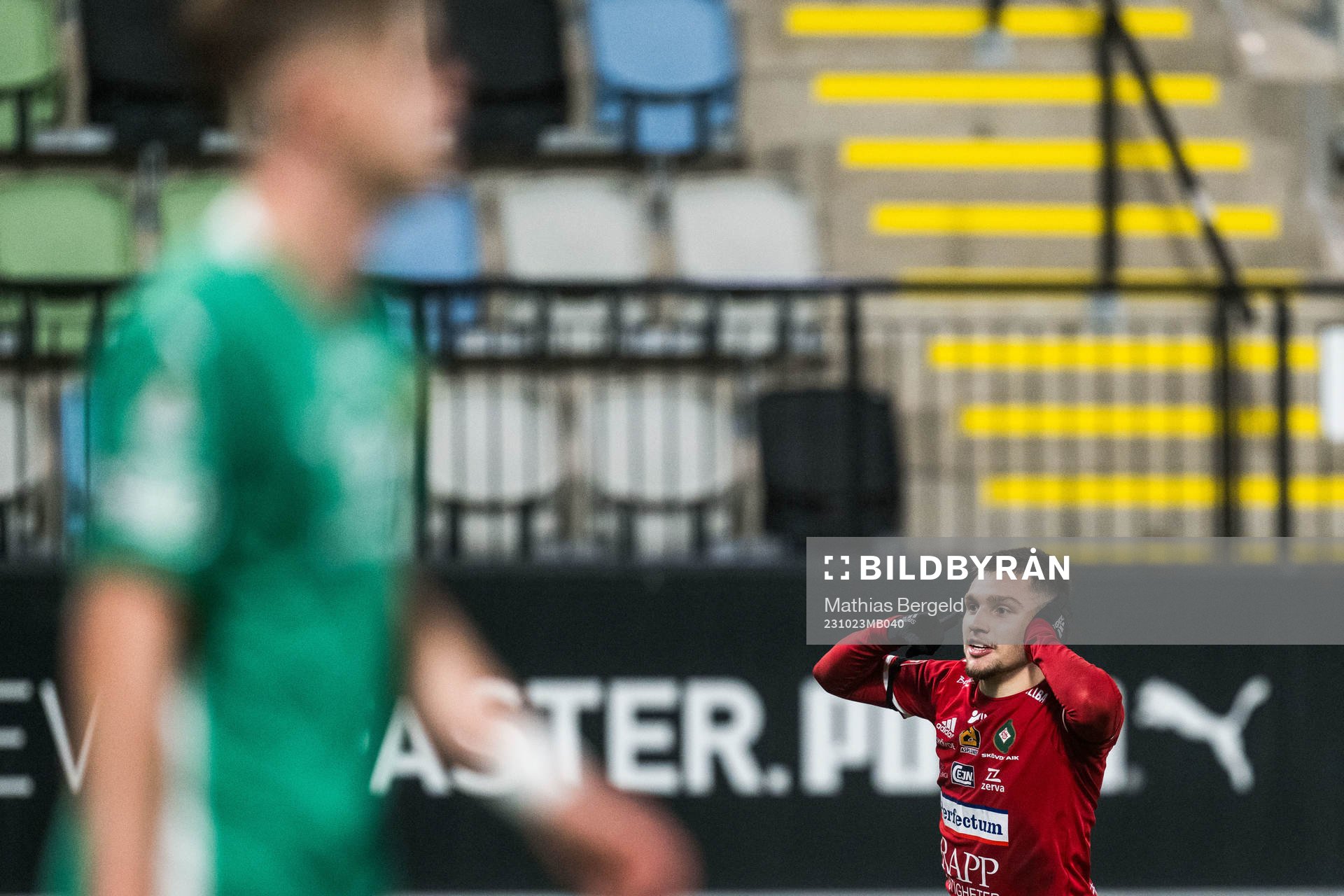 Skövde AIKs Isak Bjerkebo jublar