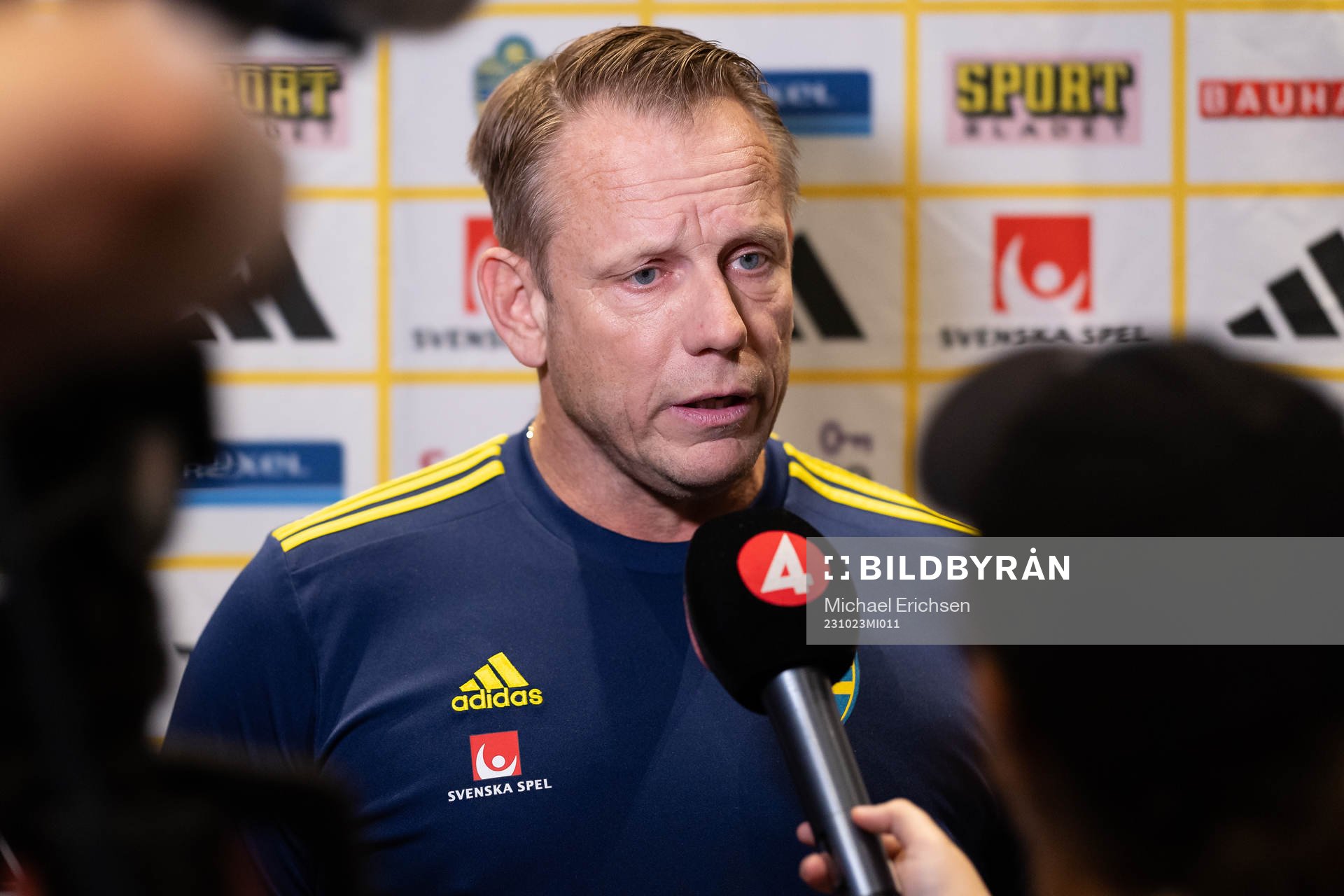 Head of security Stefan Dejemyr of Sweden is interviewed at