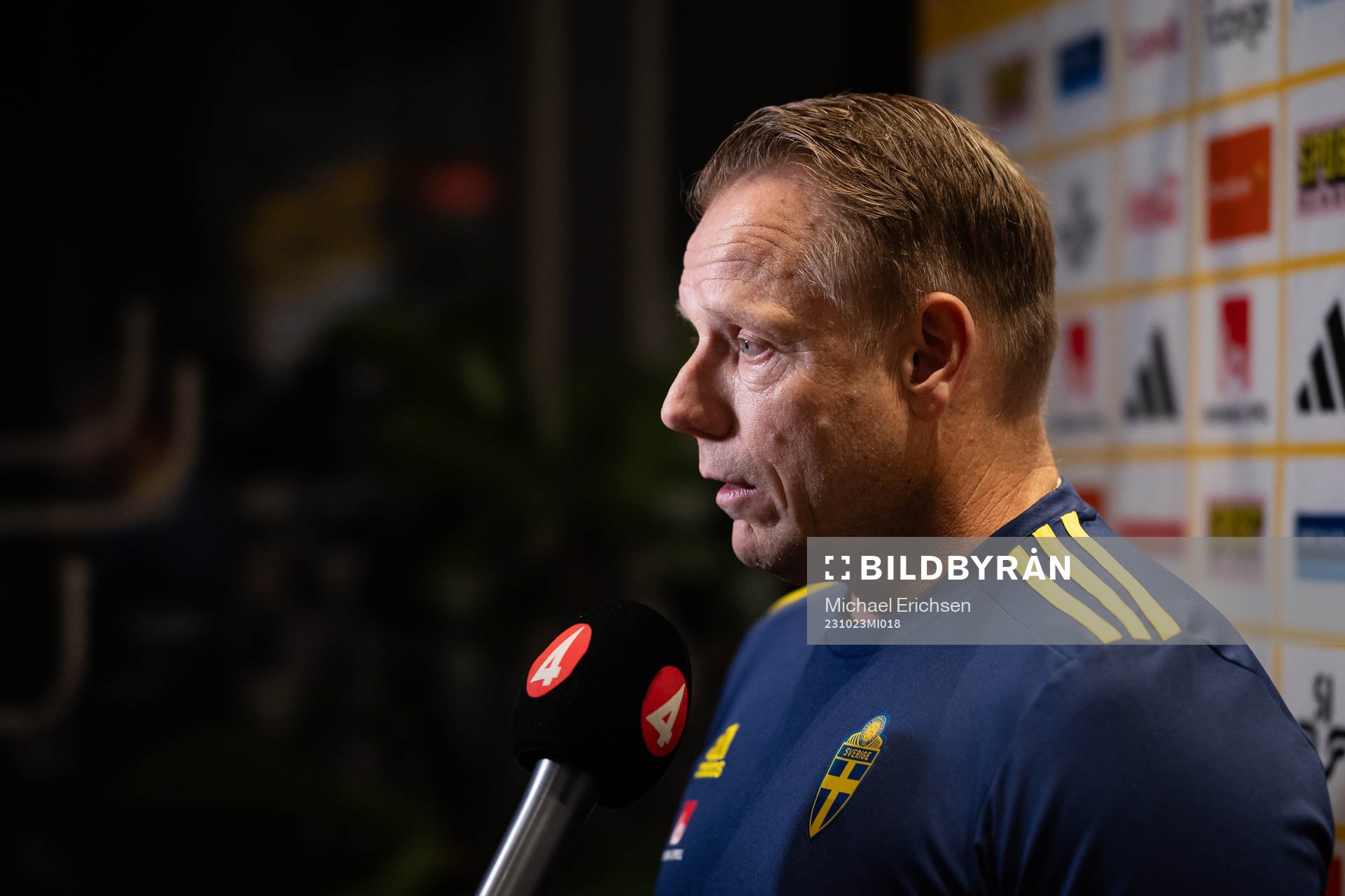Head of security Stefan Dejemyr of Sweden is interviewed at