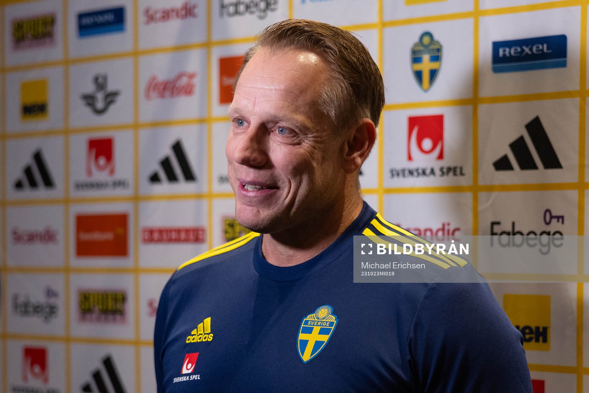 Head of security Stefan Dejemyr of Sweden is interviewed at