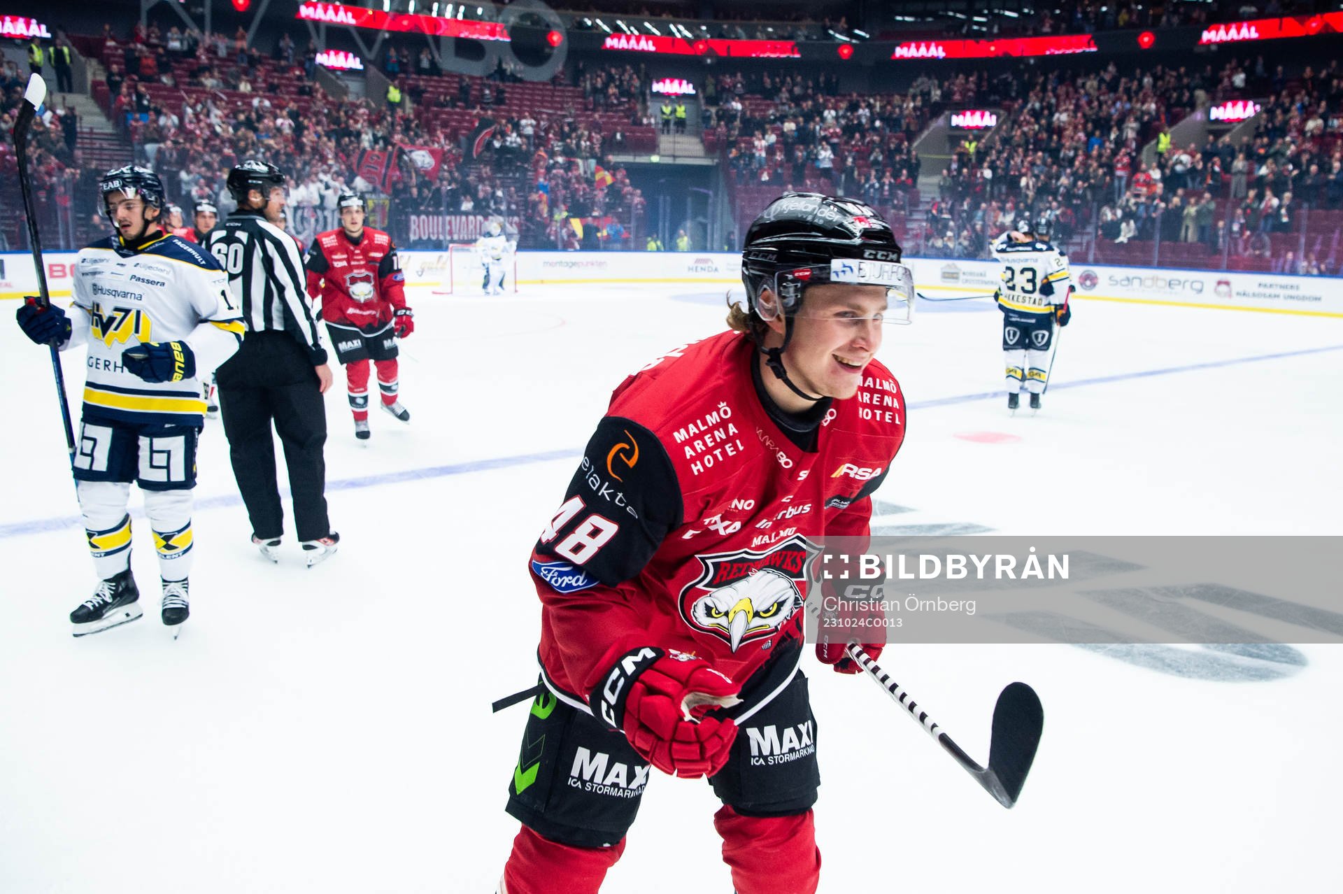 Malmö Redhawks Lauri Pajuniemi jublar