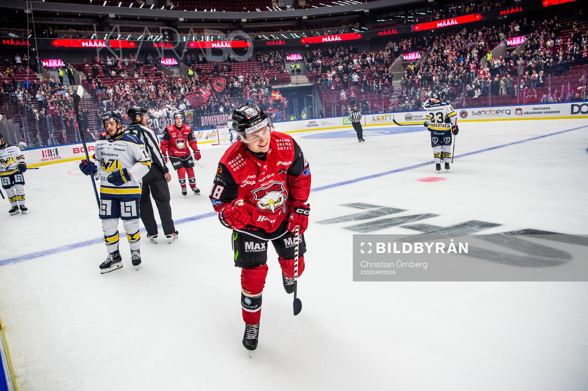 Malmö Redhawks Lauri Pajuniemi jublar