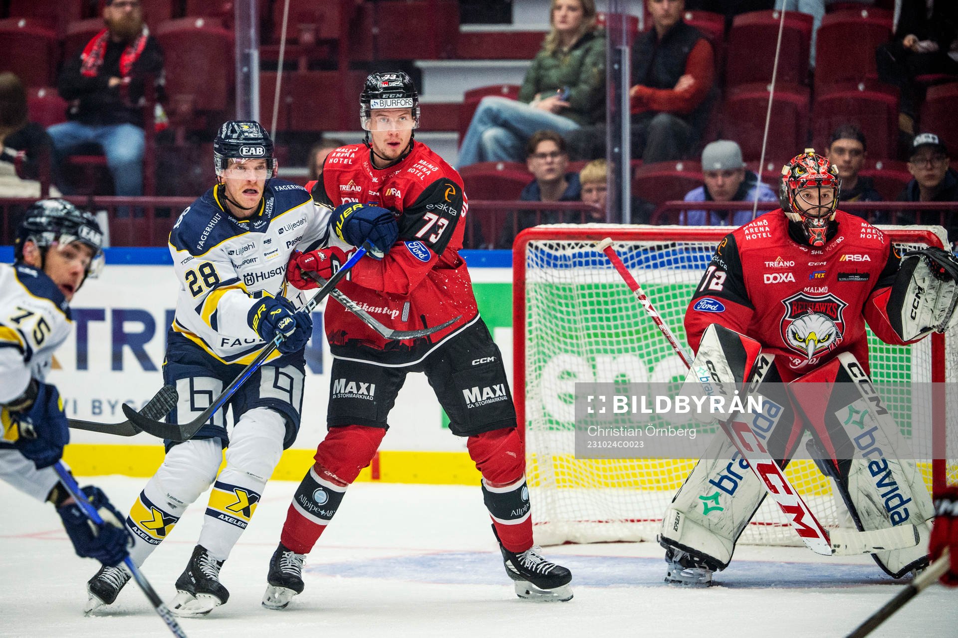 HV71s Joonas Nättinen mot Malmö Redhawks Adam Ollas