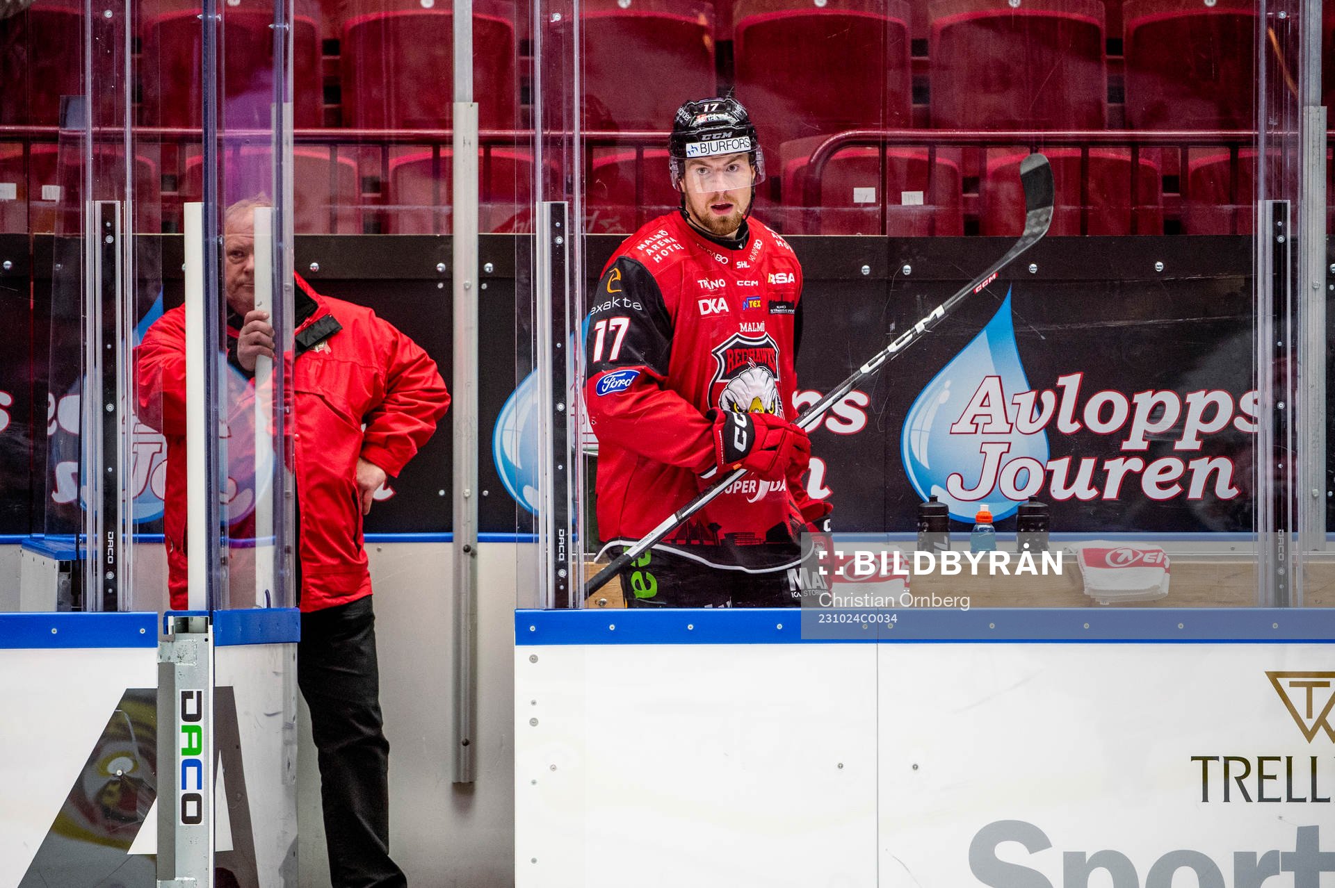 Malmö Redhawks Johan Ivarsson i utvisningsbåset