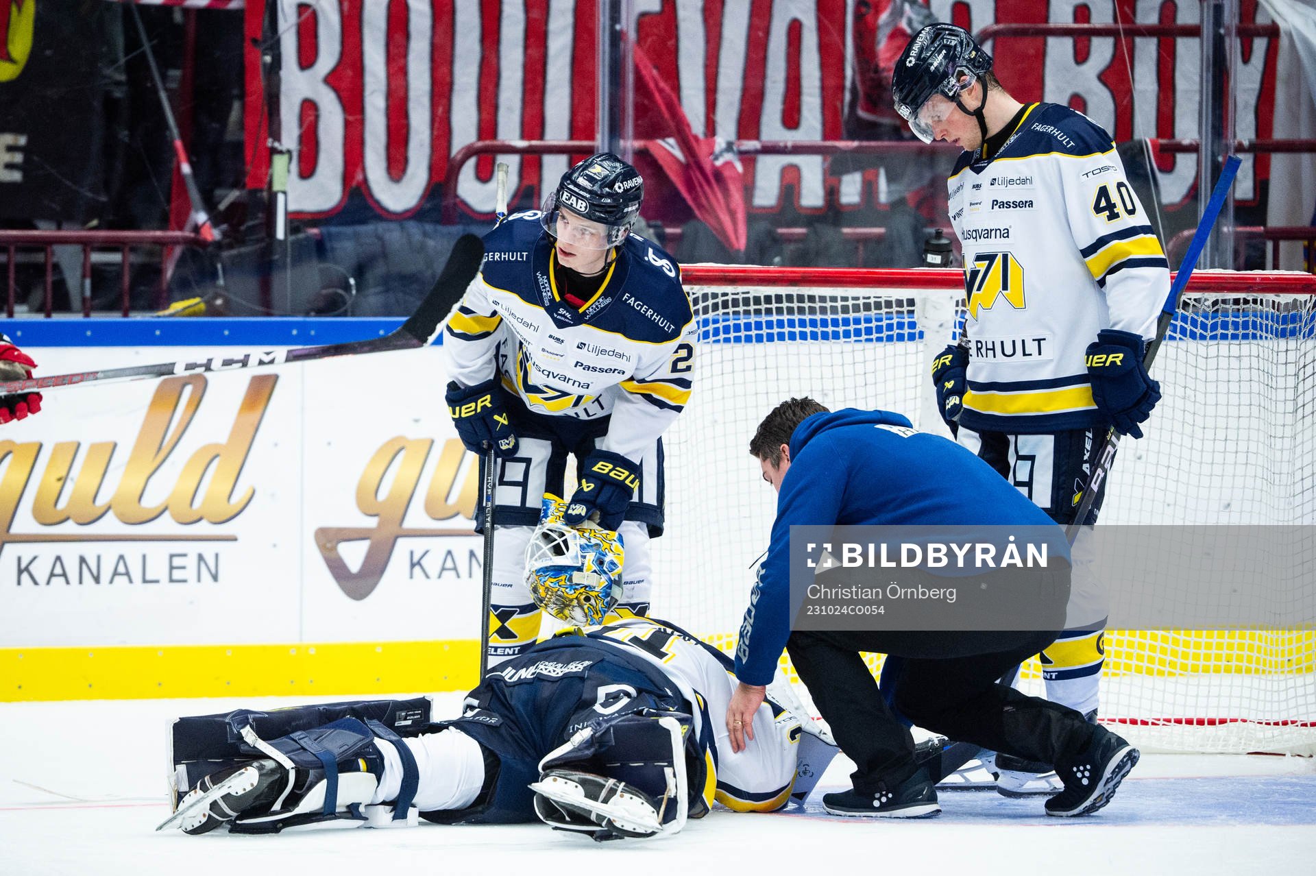 HV71s målvakt Joni Ortio har ont